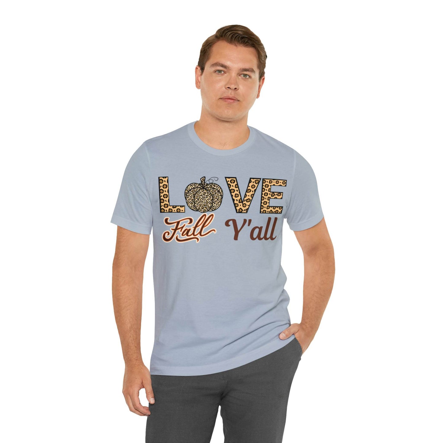Leopard Print Love Fall Y'all Shirt, Pumpkin Shirt, Fall Shirt for Fall Lovers, Fall Gift - Giftsmojo