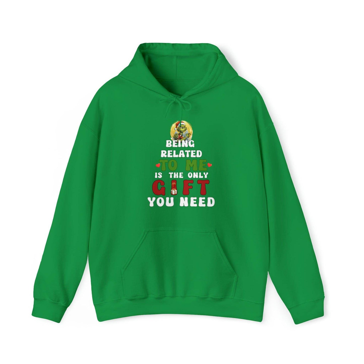 Christmas Hooded Sweatshirt Funny Christmas Shirt Trendy Shirt Funny Christmas Long Sleeve Tee Being Related To Me - Giftsmojo