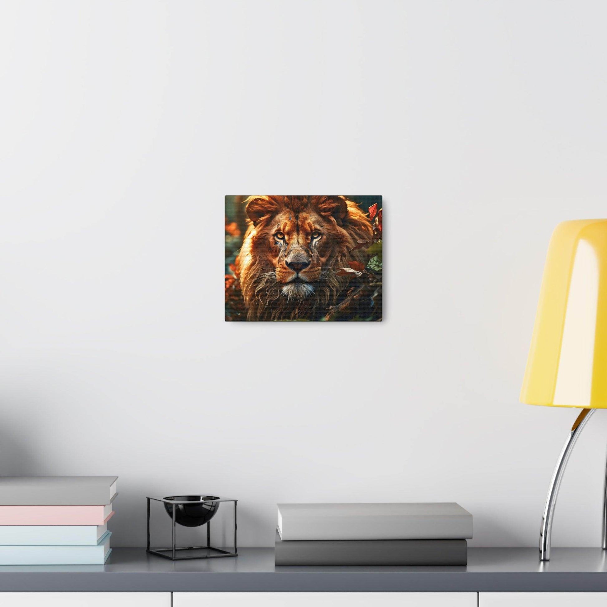 Lion In Nature Art Canvas Gallery Wraps Lion Print Large Canvas Art Animal Wall Art minimalist Wall Art Lover Gift - Giftsmojo
