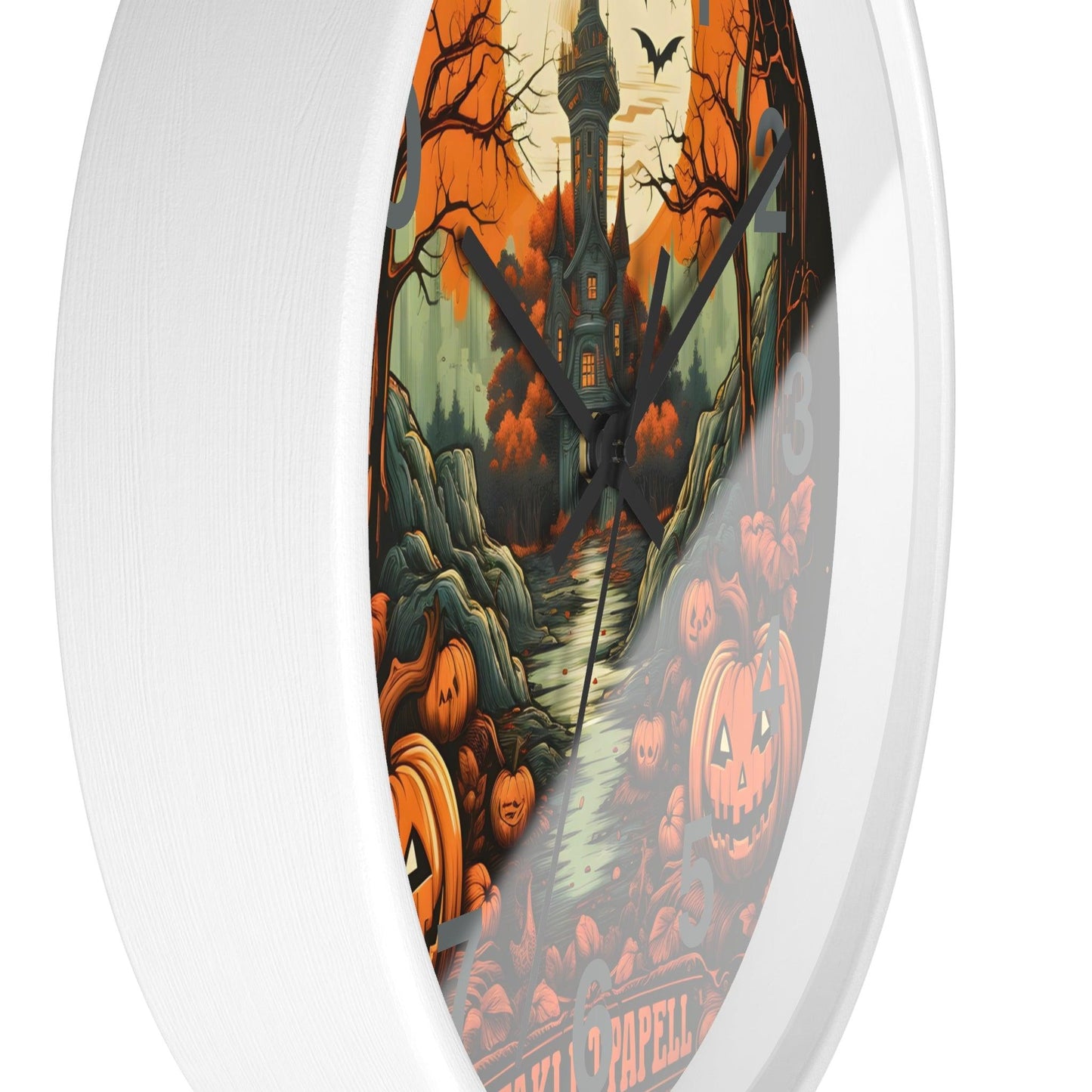 Happy HALLOTHANKSMAS Clock Halloween Ghost Wall Clock Halloween Wall Clocks Halloween Clock Fall Clock Halloween Decor