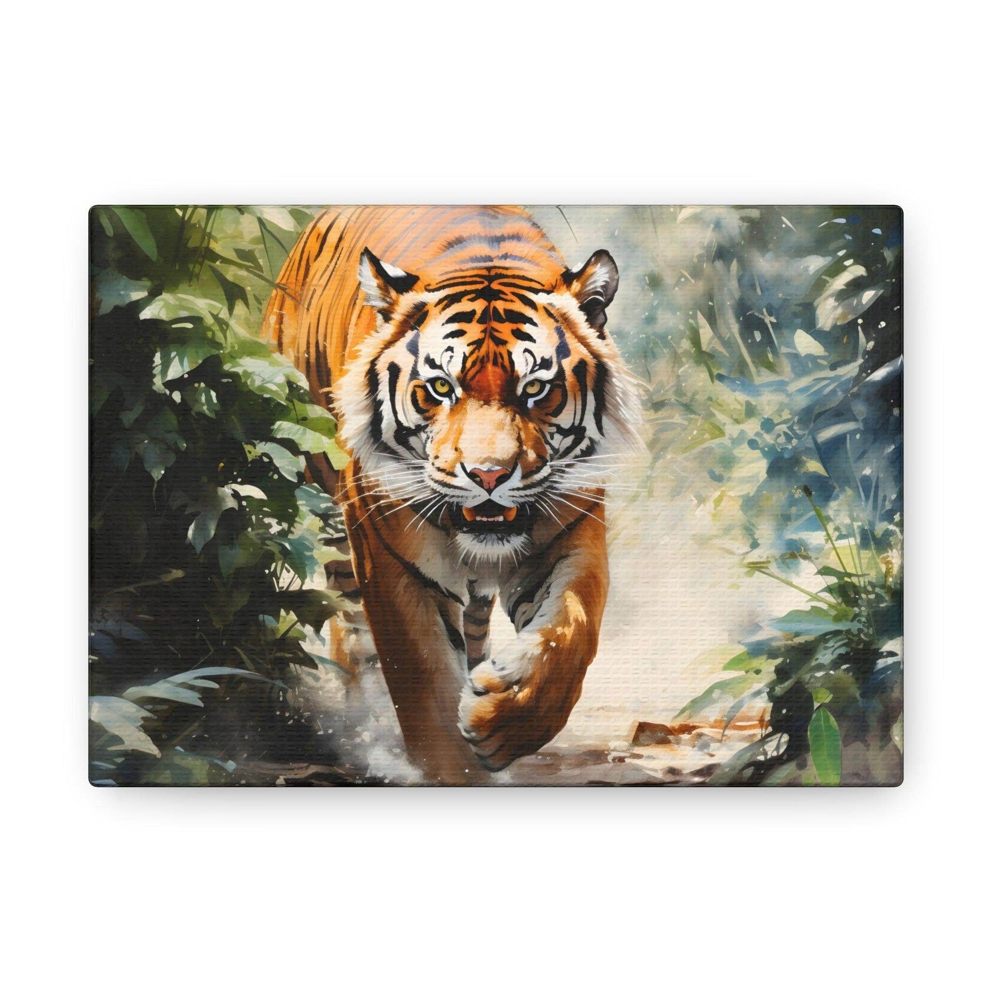 Watercolor Tiger In Nature Art Canvas Gallery Wraps Tiger Print Large Canvas Art Animal Wall Art minimalist Wall Art Lover Gift - Giftsmojo
