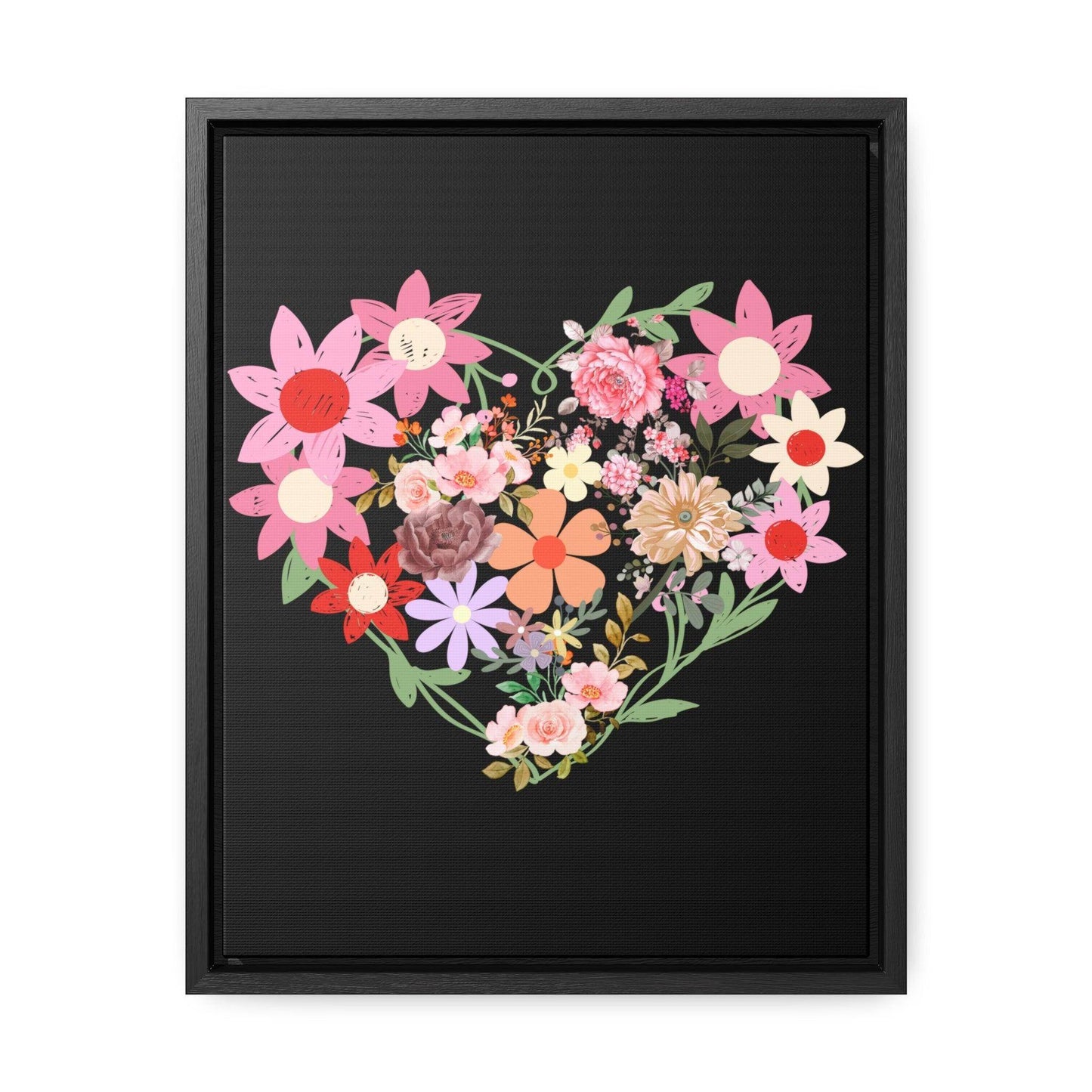 Wild Flower Heart Gallery Canvas Wraps, Home decorations, New house gift, Wall art, Home decor gift, house warming gift, home gifts, - Giftsmojo