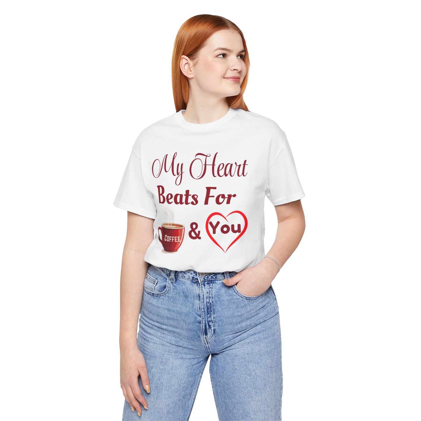 Coffee Lover Unisex Tee - My Heart Beats Design