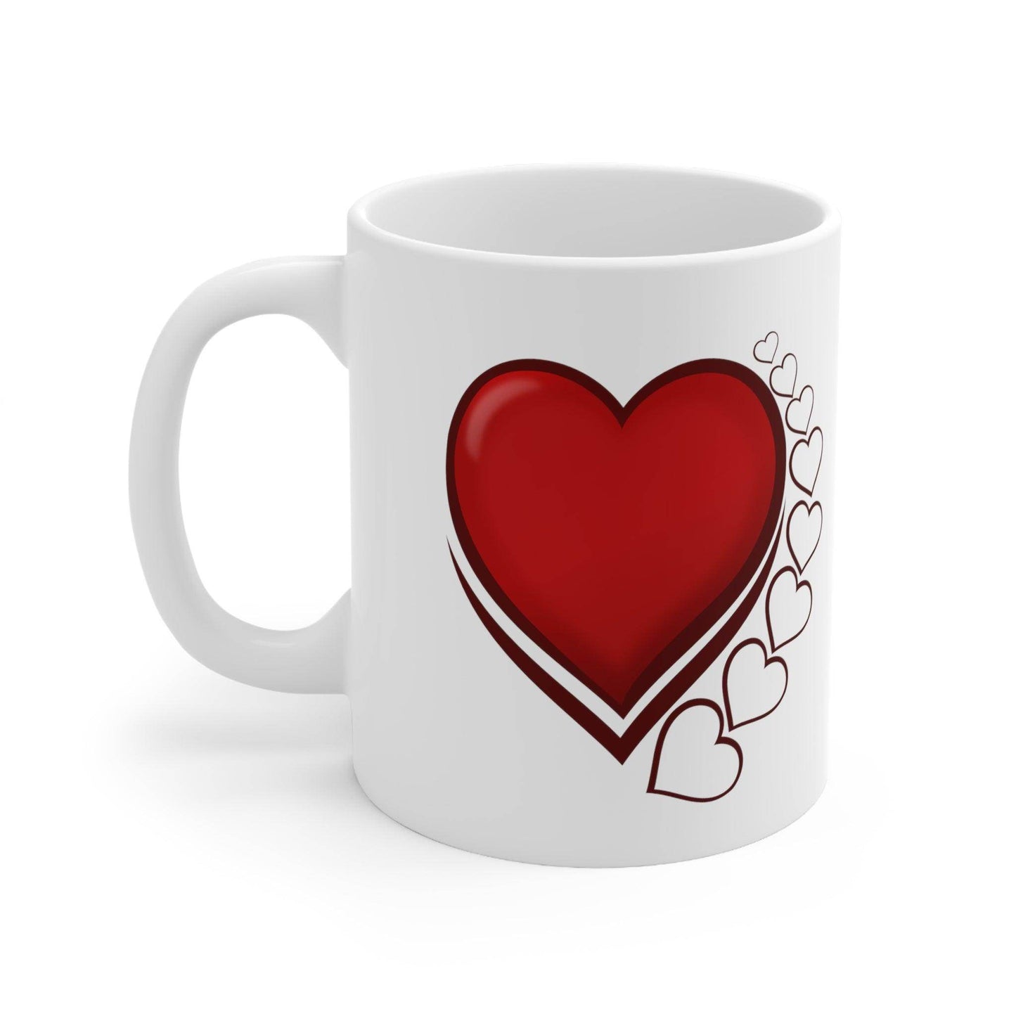 Love hearts Mug, Valentine gift, gift for mom, gift for her, gift for him, mug, custom mug, Ceramic Mug 11oz - Giftsmojo