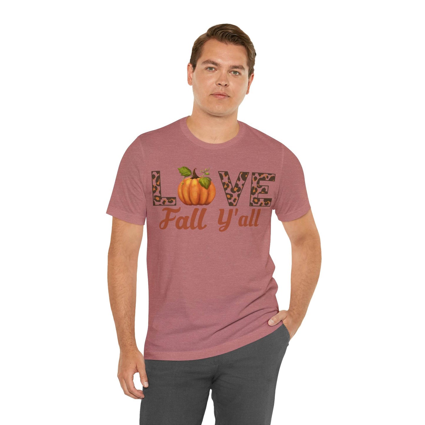 Leopard Print Love Fall Y'all Shirt, Pumpkin Shirt, Fall Shirt for Fall Lover, Fall gift - Giftsmojo