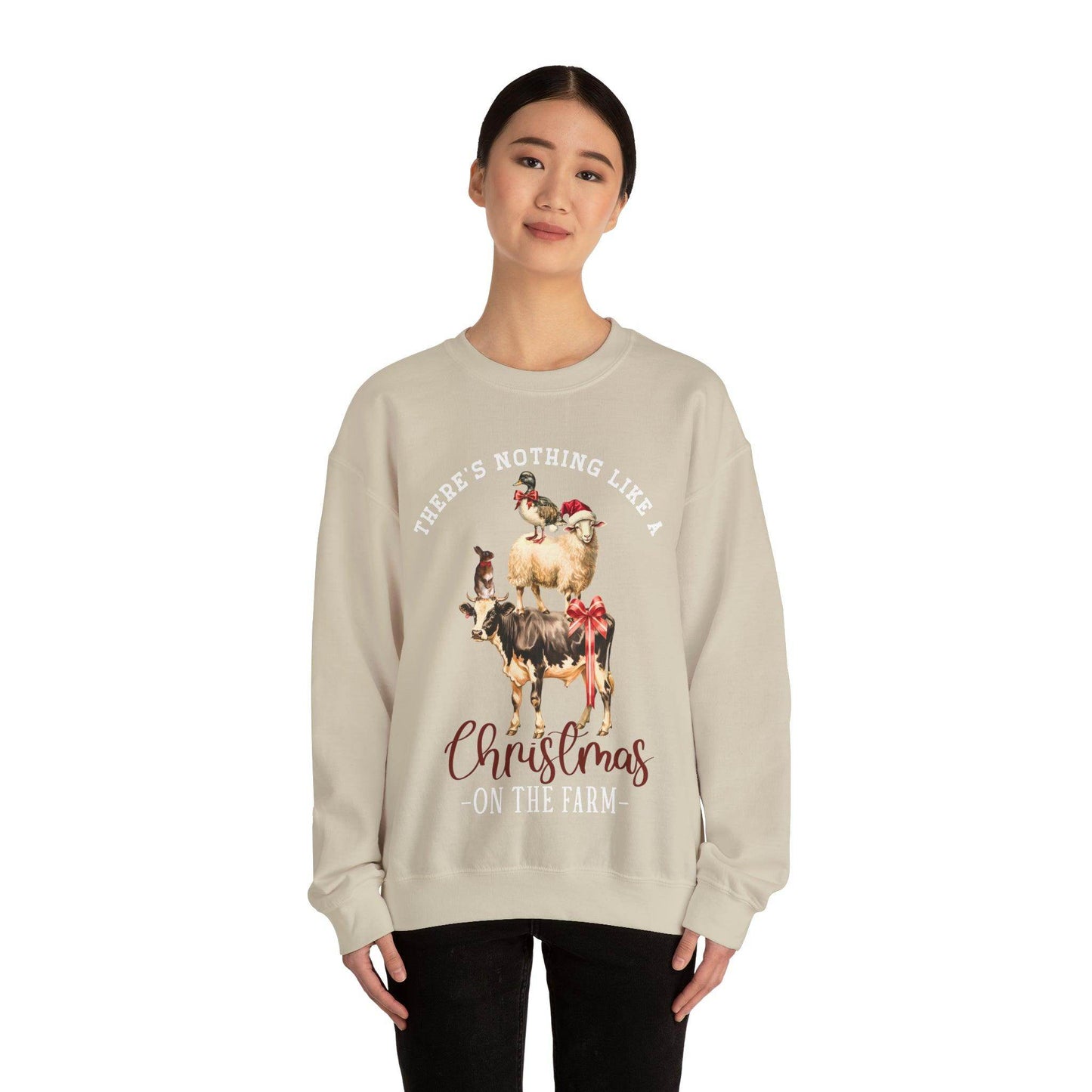 There's Nothing Like Christmas On The Farm Christmas Sweatshirt Farm Christmas Farm Sweatshirt Christmas Sweater Trendy Christmas Shirt Farmers - Giftsmojo