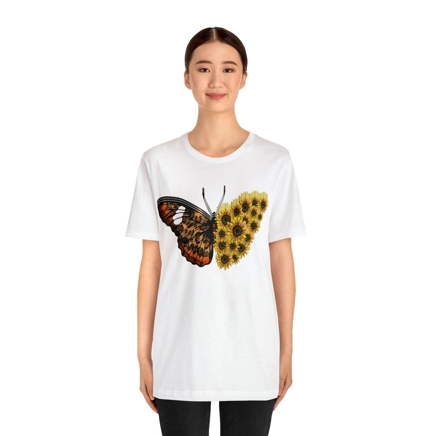 Butterfly Shirt, Sunflower Shirt, Insect Shirt Nature love T shirtFloral Tee Shirt, Flower Shirt, Garden Shirt, Womens Fall Summer shirt - Giftsmojo