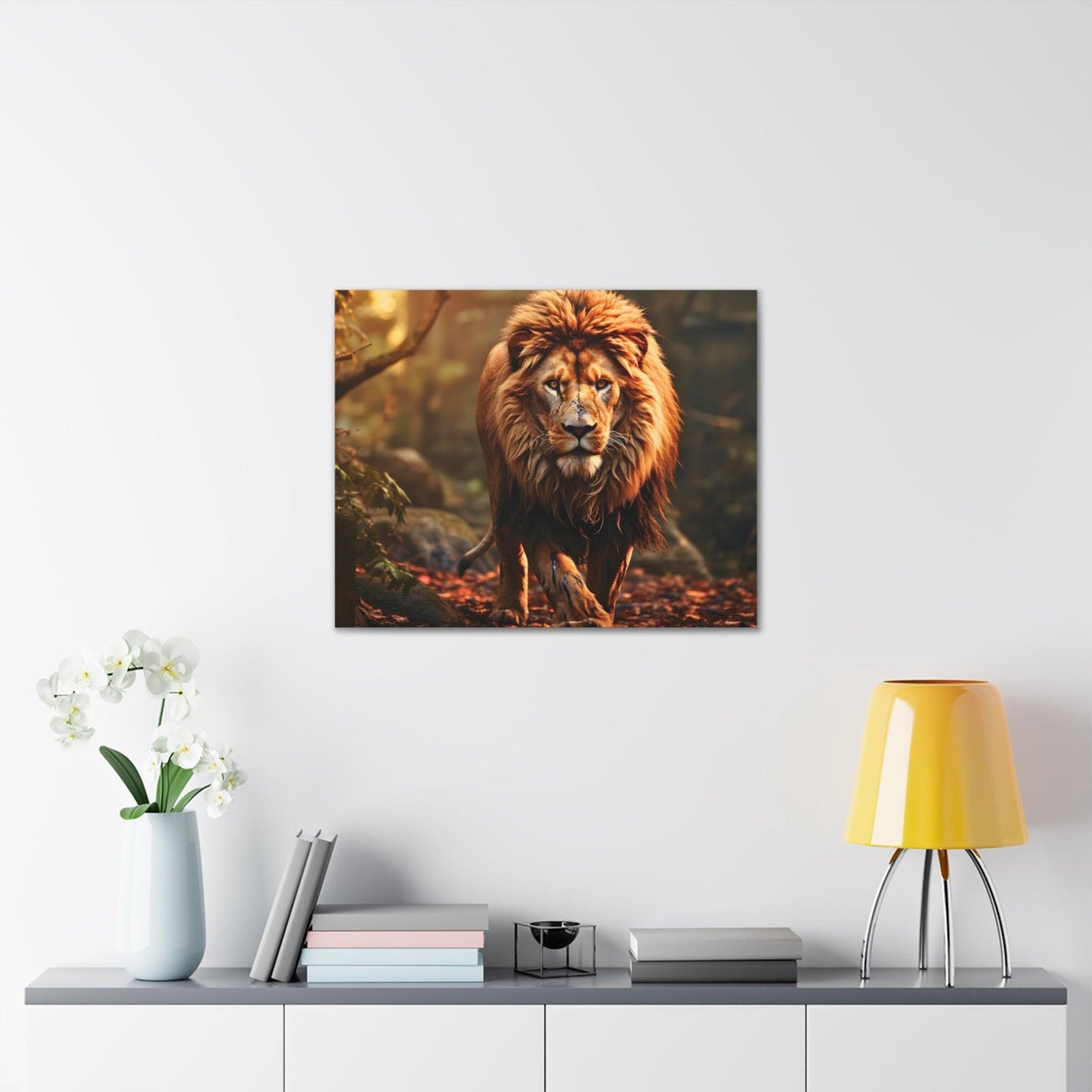 Wounded Lion In Nature Art Canvas Gallery Wraps Lion Print Large Canvas Art Animal Wall Art minimalist Wall Art Lover Gift