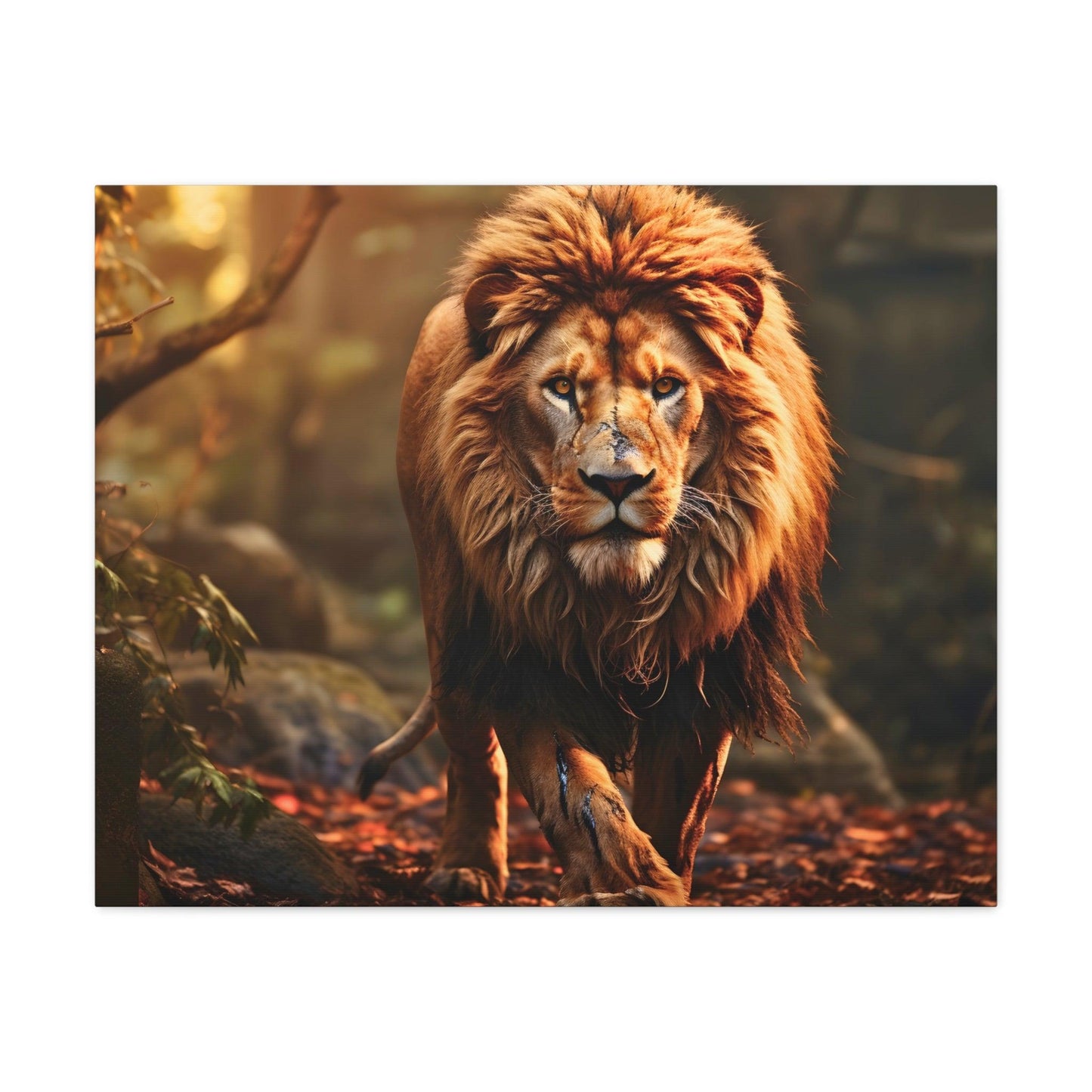 Wounded Lion In Nature Art Canvas Gallery Wraps Lion Print Large Canvas Art Animal Wall Art minimalist Wall Art Lover Gift