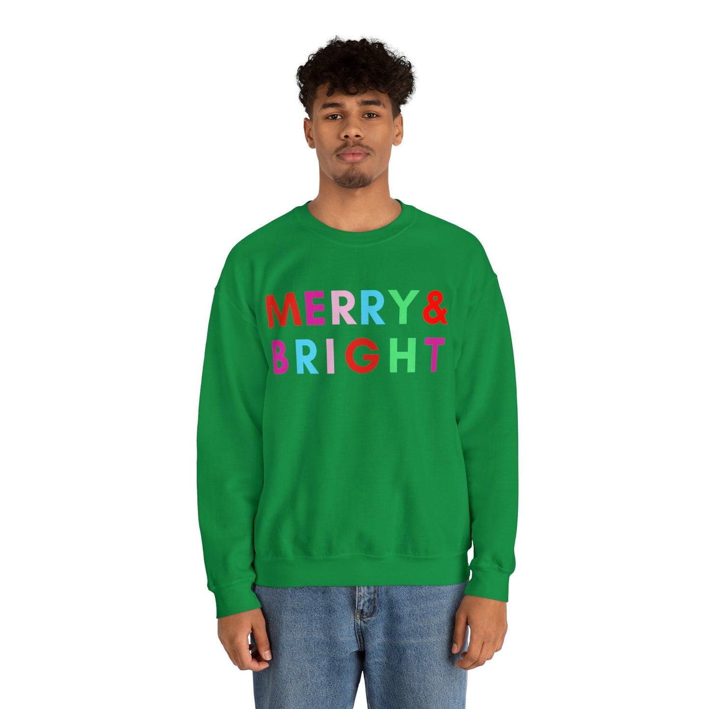 Merry and Bright Christmas Sweatshirt Christmas Shirts, Merry Christmas Crewneck Cute Winter Sweater Christmas Gift - Giftsmojo
