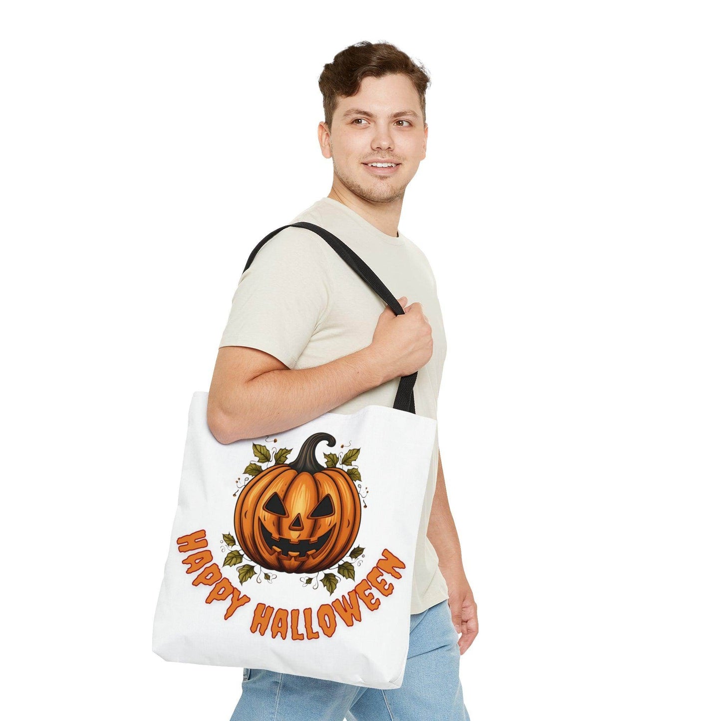 Happy Halloween Bag Trick or Treat Bag Love Fall Pumpkin Tote Bag Cute Market Bag - Aesthetic Bag, Fall Tote Bag, Mom Bag Canvas Bag - Giftsmojo