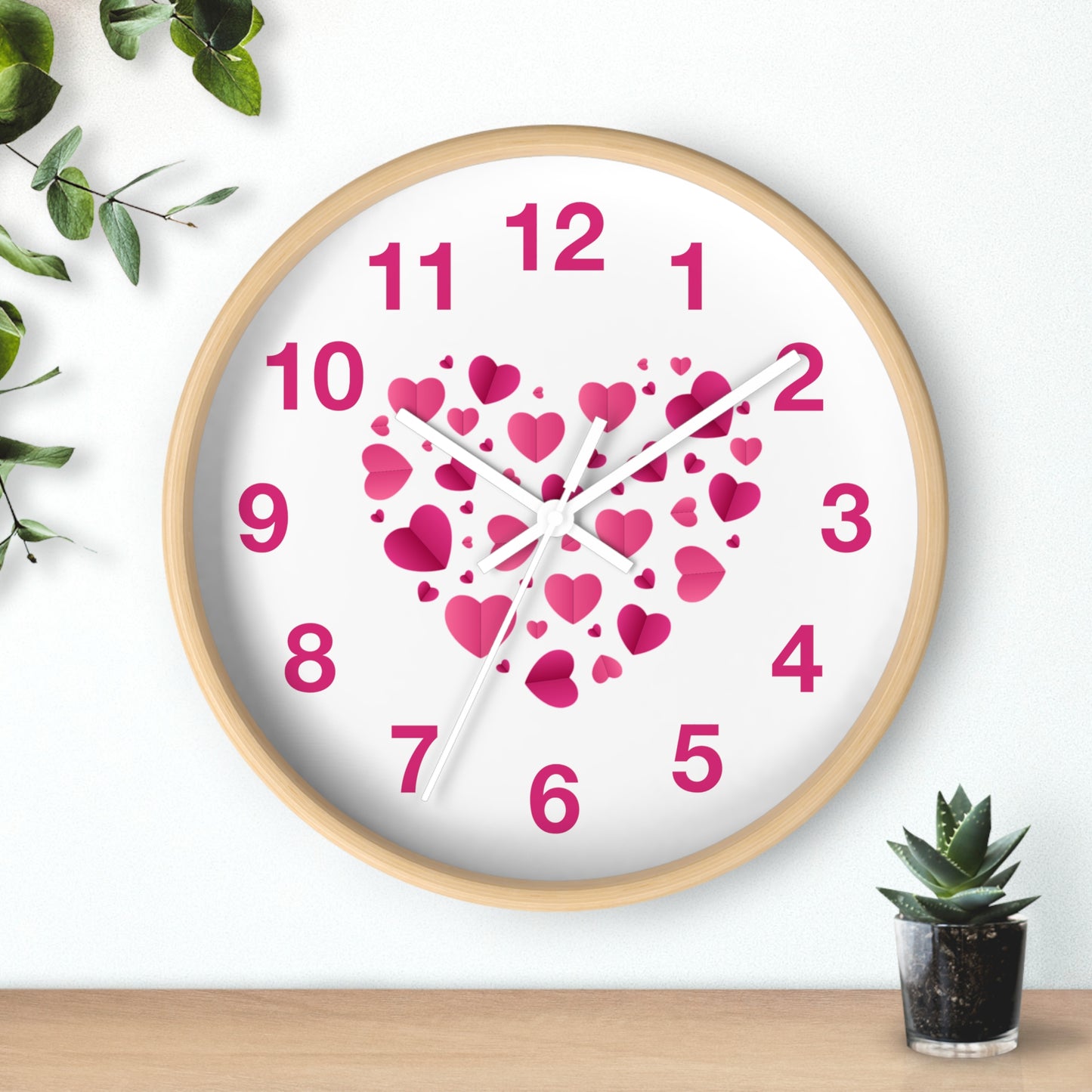 Hearts Wall Clock Love Clock, Romantic Home Decor Valentine's Day Gift Anniversary Gift