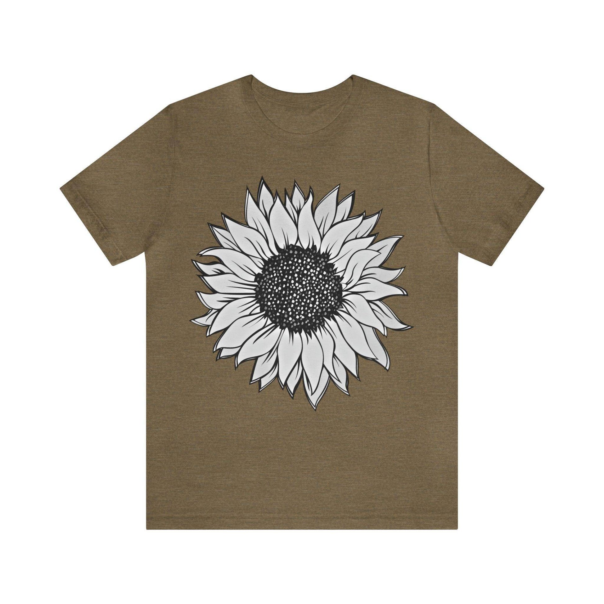 Sunflower Shirt, Floral Tee Shirt, Flower Shirt, Garden Shirt, Womens Fall Summer Shirt Sunshine Tee, Gift for Gardener, Nature love - Giftsmojo