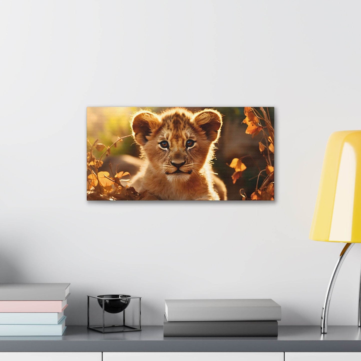 Baby Lion Cub Print Animal Nature Art Safari Nursery Canvas Gallery Wraps Baby Lion Print Large Canvas Art Animal Wall Art Lover Gift - Giftsmojo