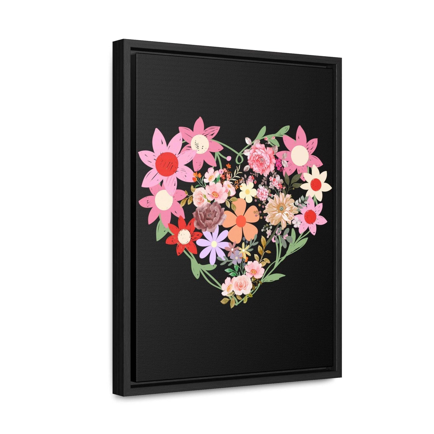 Wild Flower Heart Gallery Canvas Wraps, Home decorations, New house gift, Wall art, Home decor gift, house warming gift, home gifts, - Giftsmojo