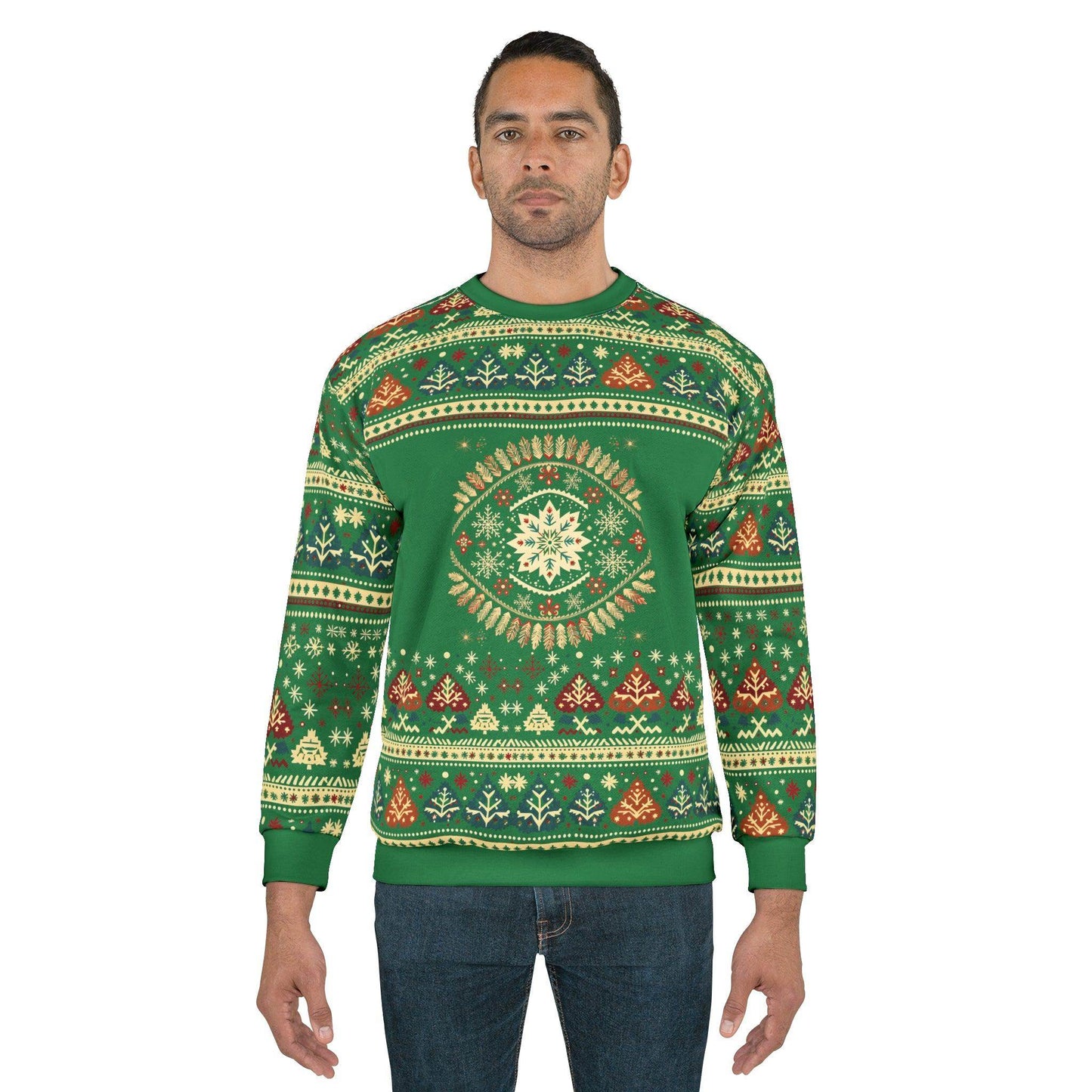 Ugly Christmas Sweater Green Christmas Sweatshirt Ugly Sweatshirt Full Ugly Christmas Shirt - Giftsmojo