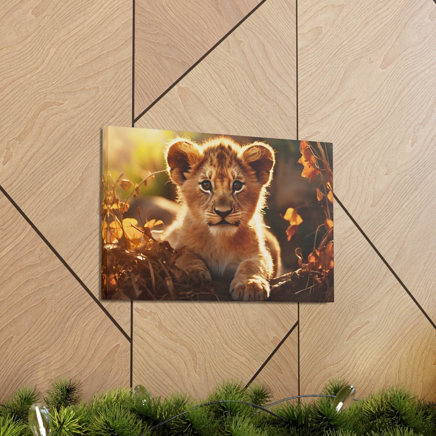 Baby Lion Cub Print Animal Nature Art Safari Nursery Canvas Gallery Wraps Baby Lion Print Large Canvas Art Animal Wall Art Lover Gift - Giftsmojo