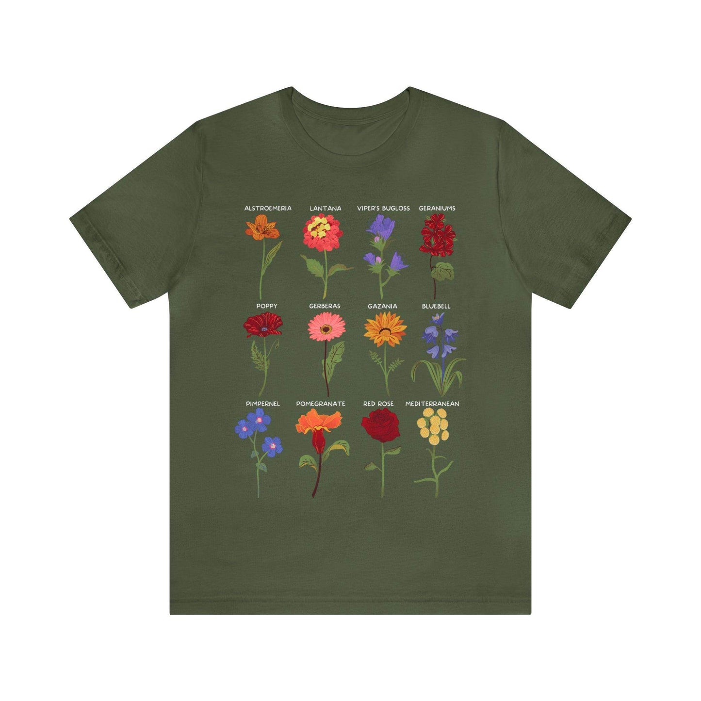 Wildflower Tshirt, Flower Shirt, Types of Flowers Shirt, Floral Tshirt, Gift for Women, Ladies Shirts Best Friend Gift, Plant Mom Nature Tee - Giftsmojo