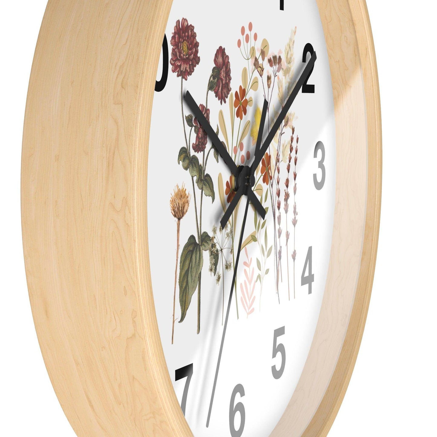 Flower wall clock, Wall clock. Floral Wall Clock, Home decor gift, House Warming gift, unique Gift, Mom gift - Giftsmojo