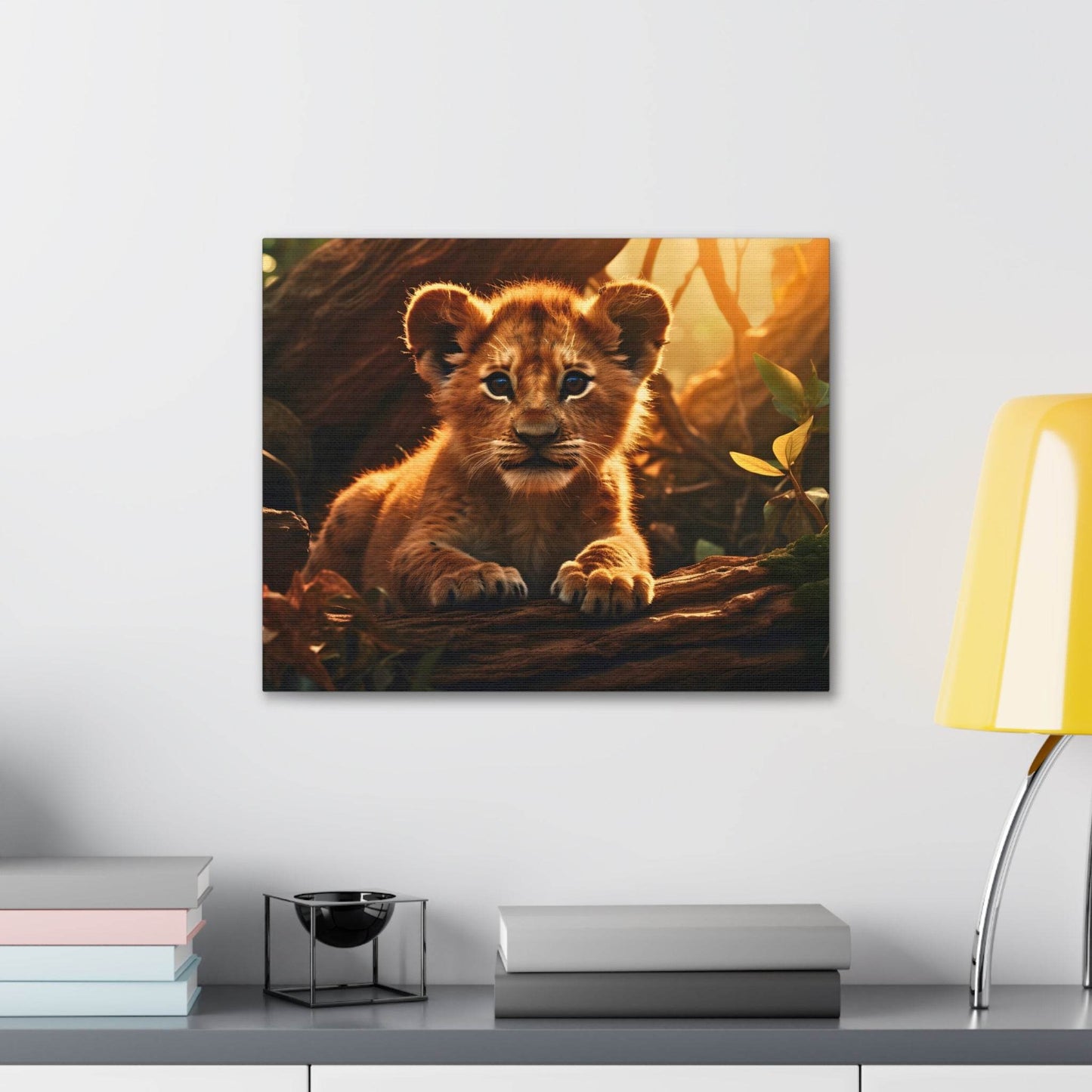 Baby Lion Cub Print Animal Nature Art Safari Nursery Canvas Gallery Wraps Baby Lion Print Large Canvas Art Animal Wall Art Lover Gift - Giftsmojo