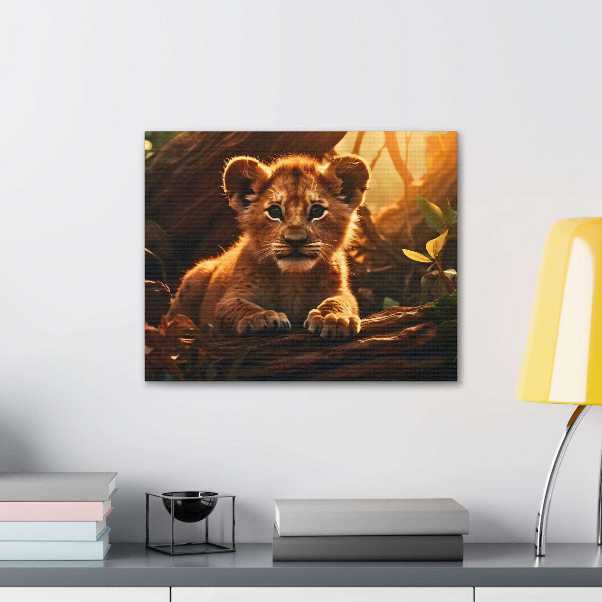Baby Lion Cub Print Animal Nature Art Safari Nursery Canvas Gallery Wraps Baby Lion Print Large Canvas Art Animal Wall Art Lover Gift - Giftsmojo