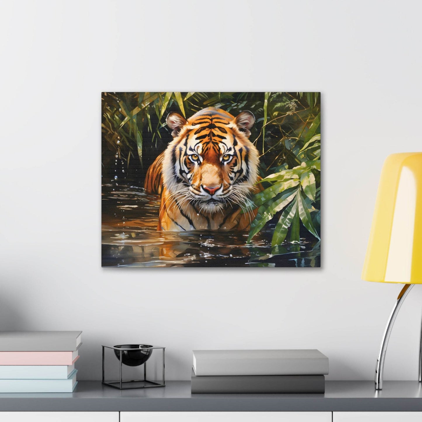 Watercolor Tiger In Nature Art Canvas Gallery Wraps Tiger Print Large Canvas Art Animal Wall Art minimalist Wall Art Lover Gift - Giftsmojo