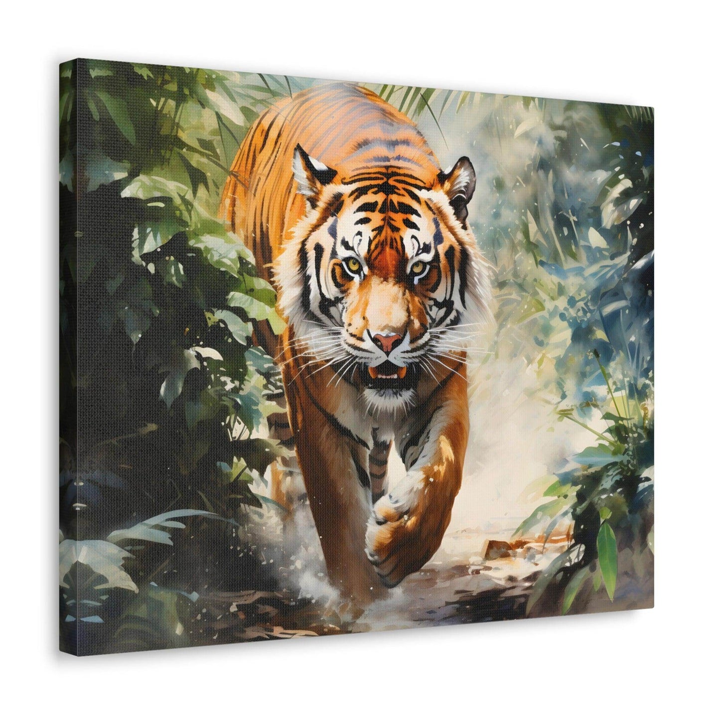 Watercolor Tiger In Nature Art Canvas Gallery Wraps Tiger Print Large Canvas Art Animal Wall Art minimalist Wall Art Lover Gift - Giftsmojo