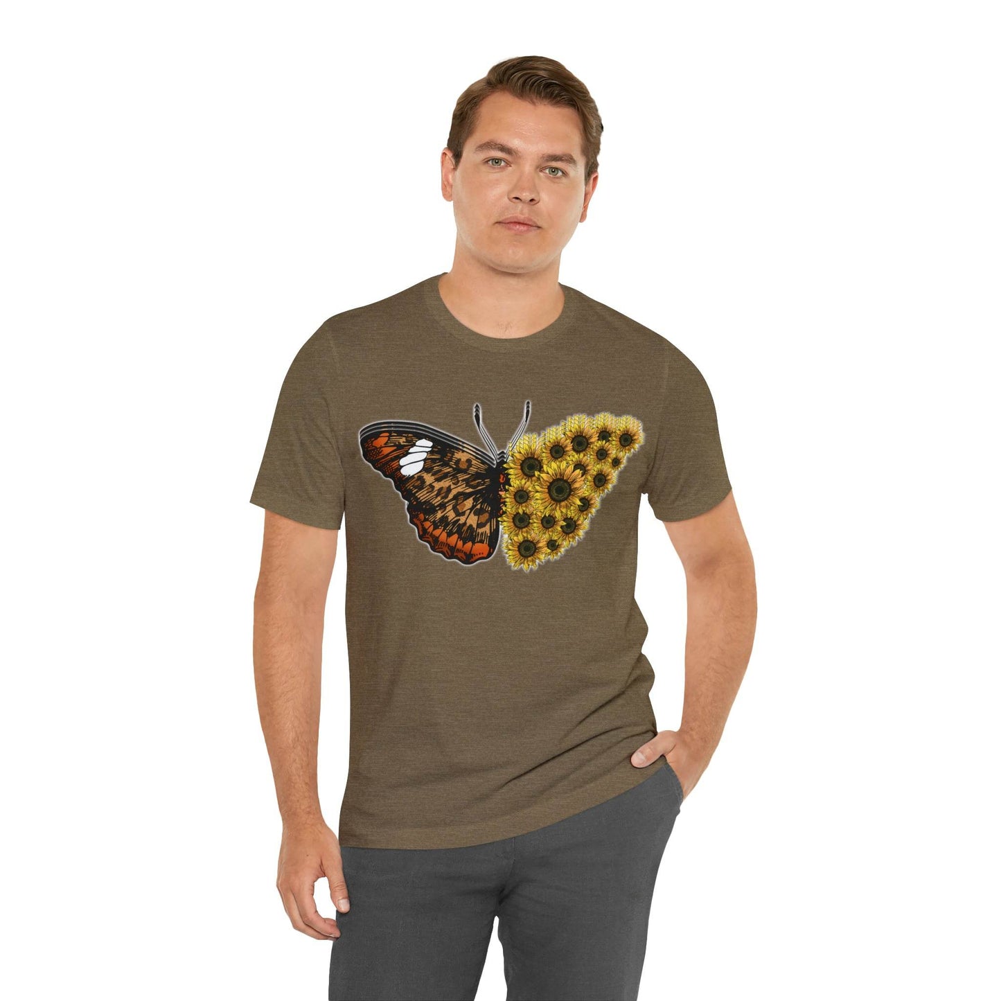 Butterfly Shirt, Sunflower Shirt, Insect Shirt Nature love T shirtFloral Tee Shirt, Flower Shirt, Garden Shirt, Womens Fall Summer shirt - Giftsmojo