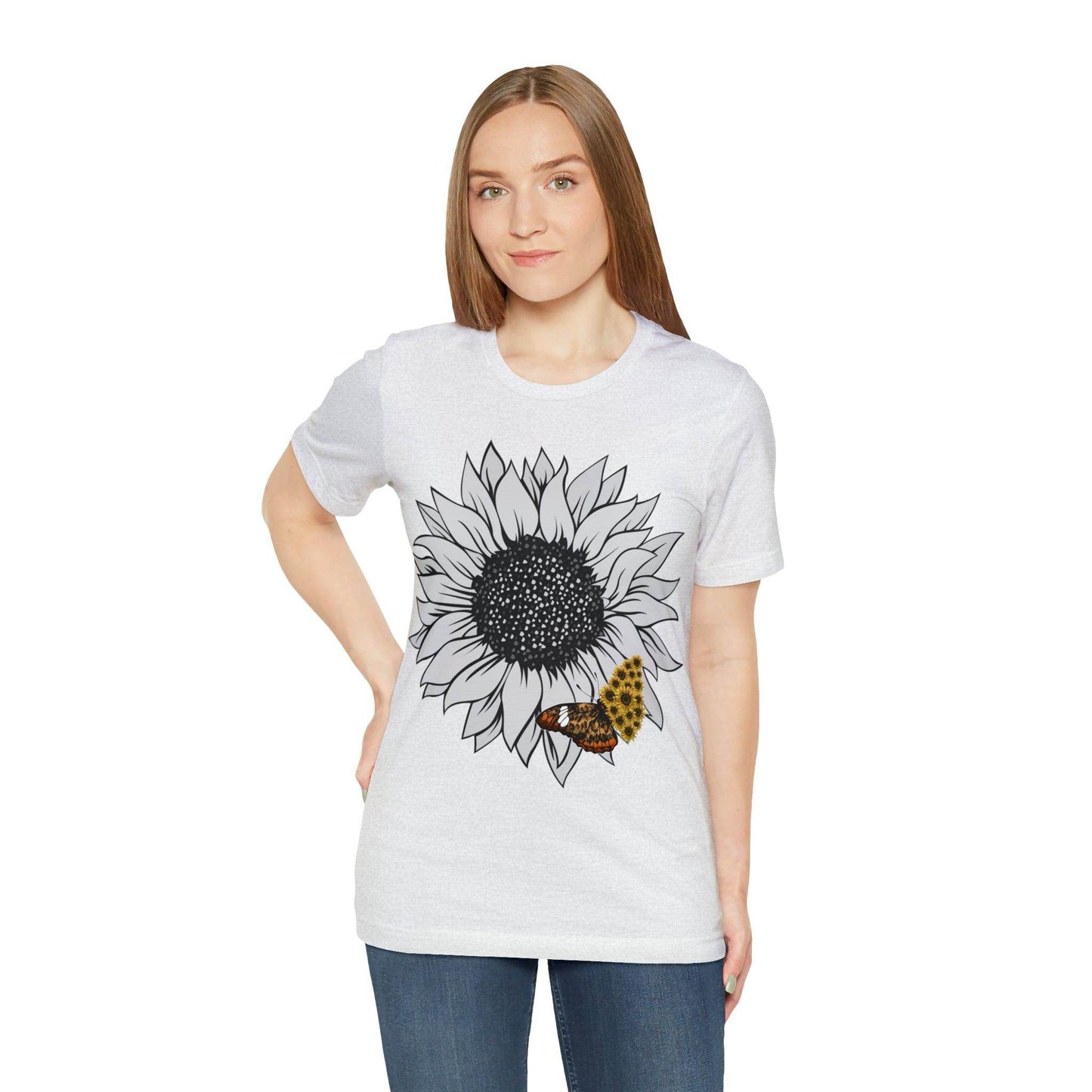 Flower Shirt, Sunflower Shirt, Floral Tee Shirt, Garden Shirt, Womens Fall Summer Shirt Sunshine Tee, Gift for Gardener, Nature love shirt - Giftsmojo