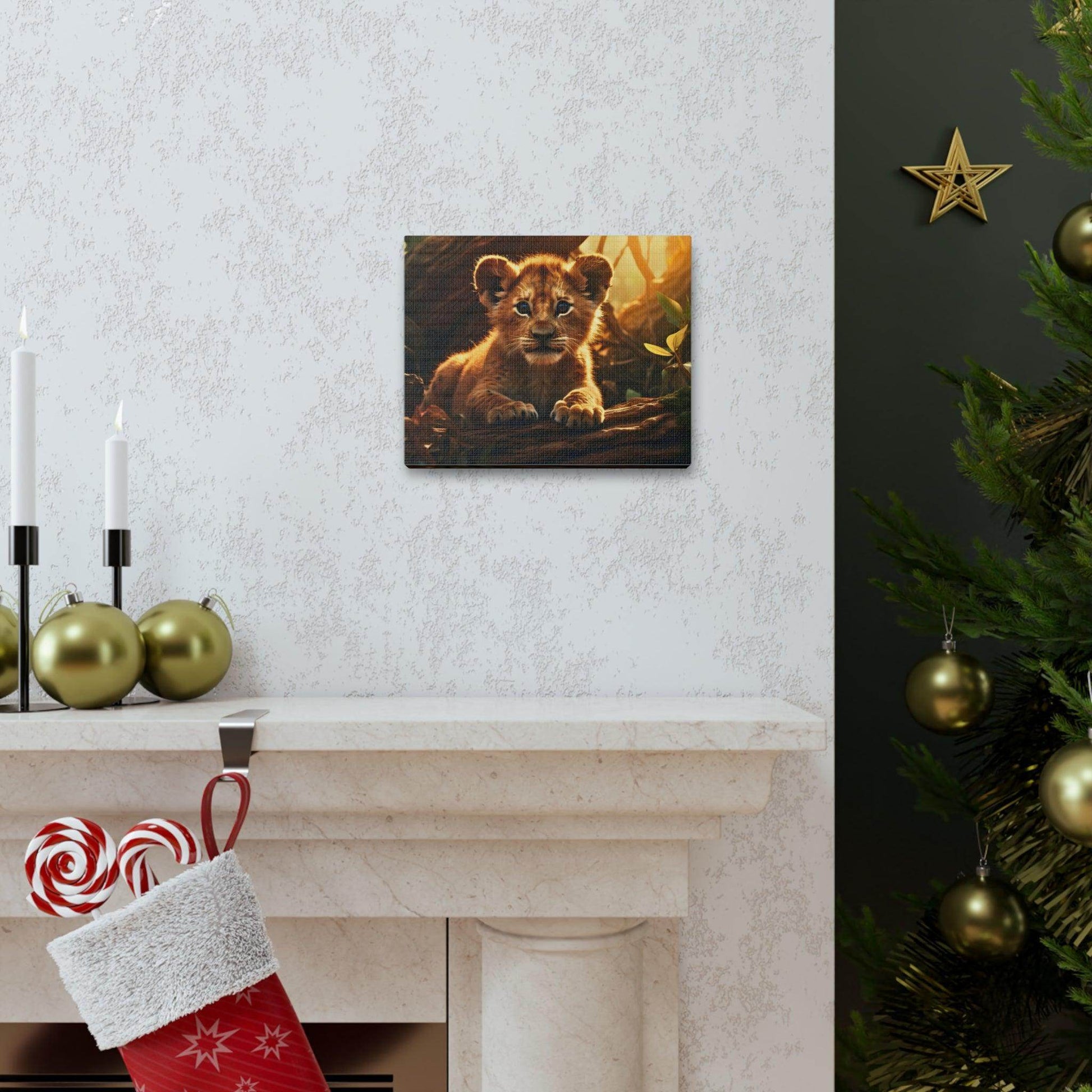Baby Lion Cub Print Animal Nature Art Safari Nursery Canvas Gallery Wraps Baby Lion Print Large Canvas Art Animal Wall Art Lover Gift - Giftsmojo