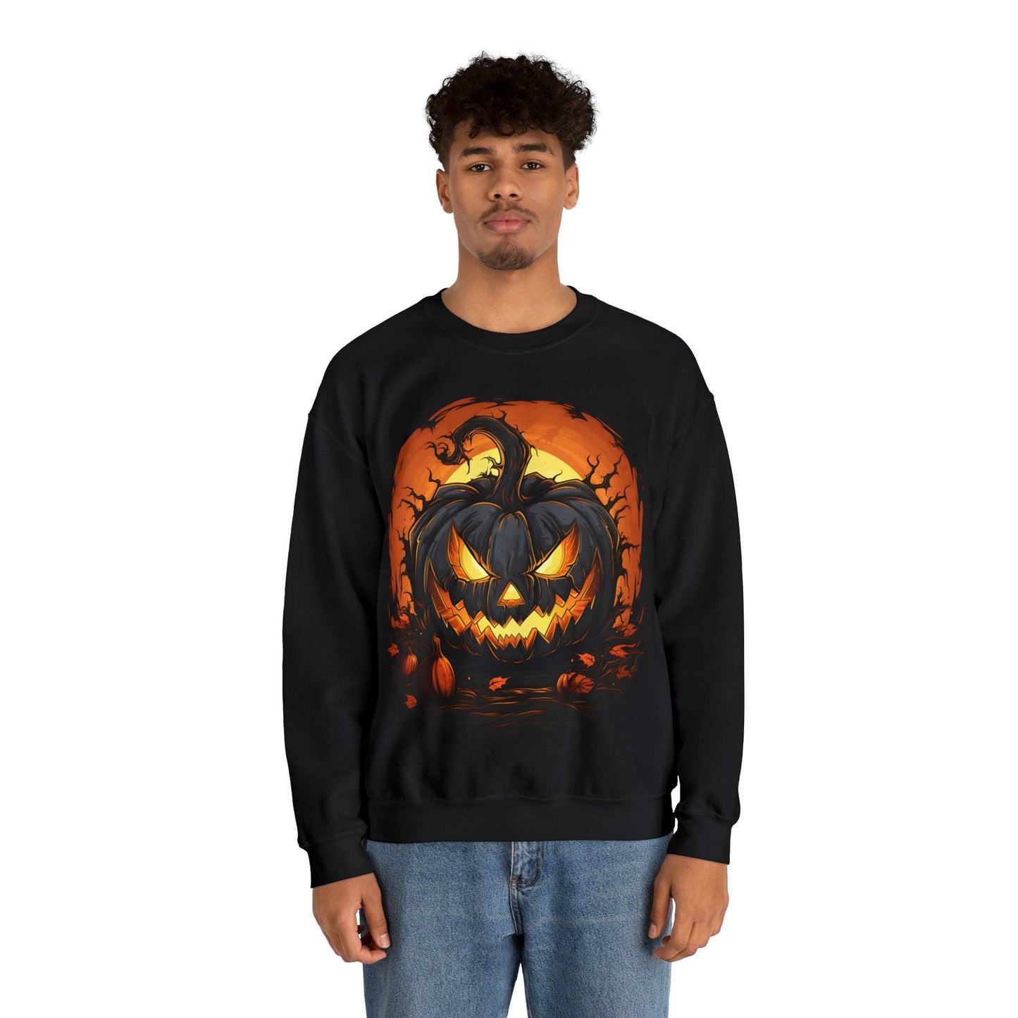 Scary Jack O Lantern Retro Halloween Sweatshirt: Your Spooky Style Statement - Giftsmojo