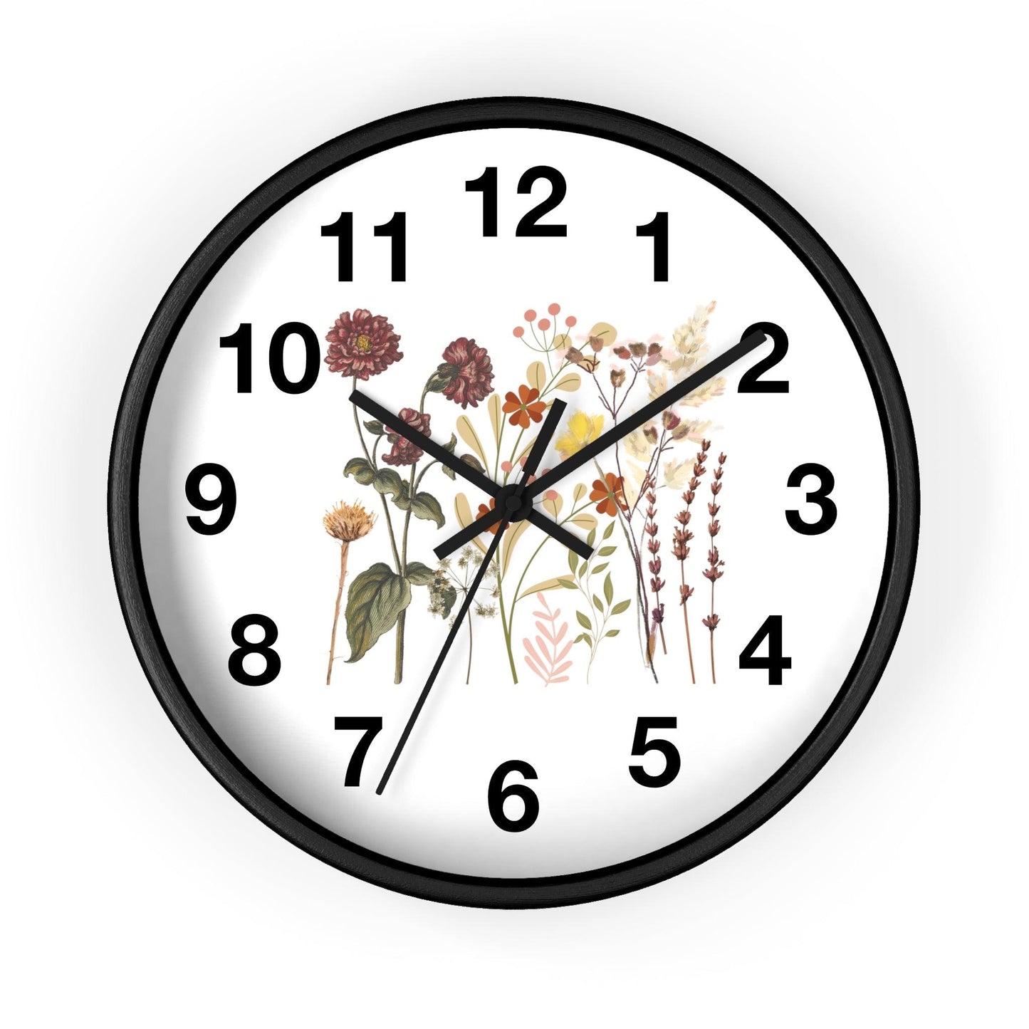 Flower wall clock, Wall clock. Floral Wall Clock, Home decor gift, House Warming gift, unique Gift, Mom gift
