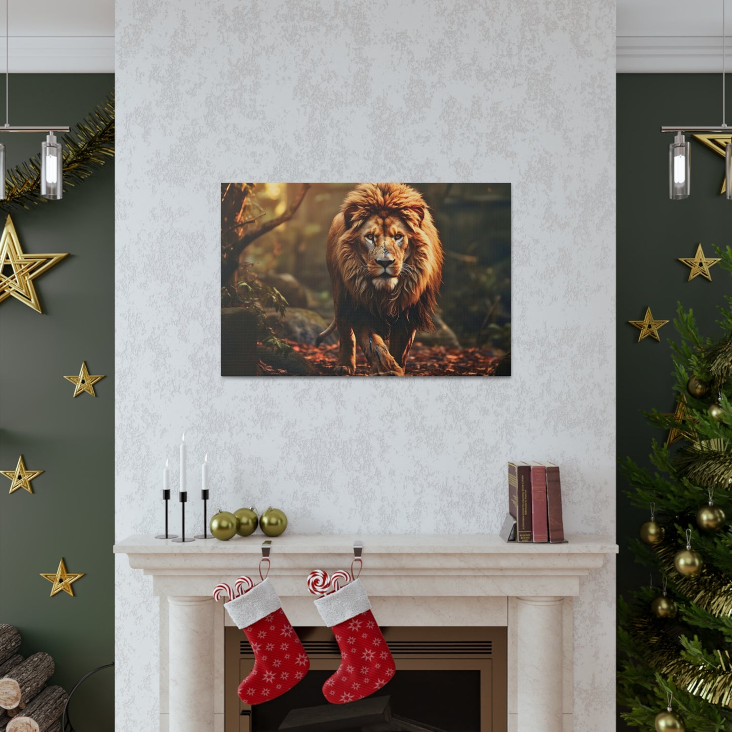 Wounded Lion In Nature Art Canvas Gallery Wraps Lion Print Large Canvas Art Animal Wall Art minimalist Wall Art Lover Gift