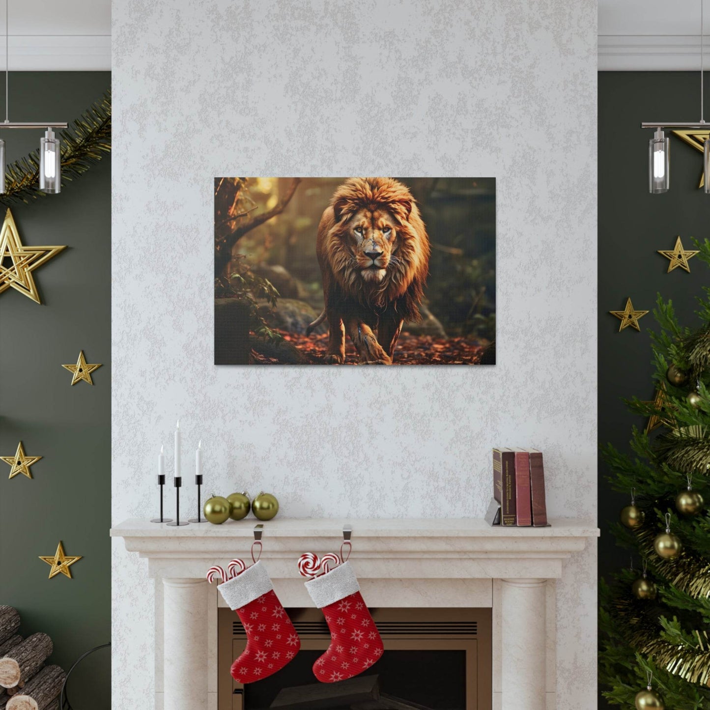 Wounded Lion In Nature Art Canvas Gallery Wraps Lion Print Large Canvas Art Animal Wall Art minimalist Wall Art Lover Gift - Giftsmojo