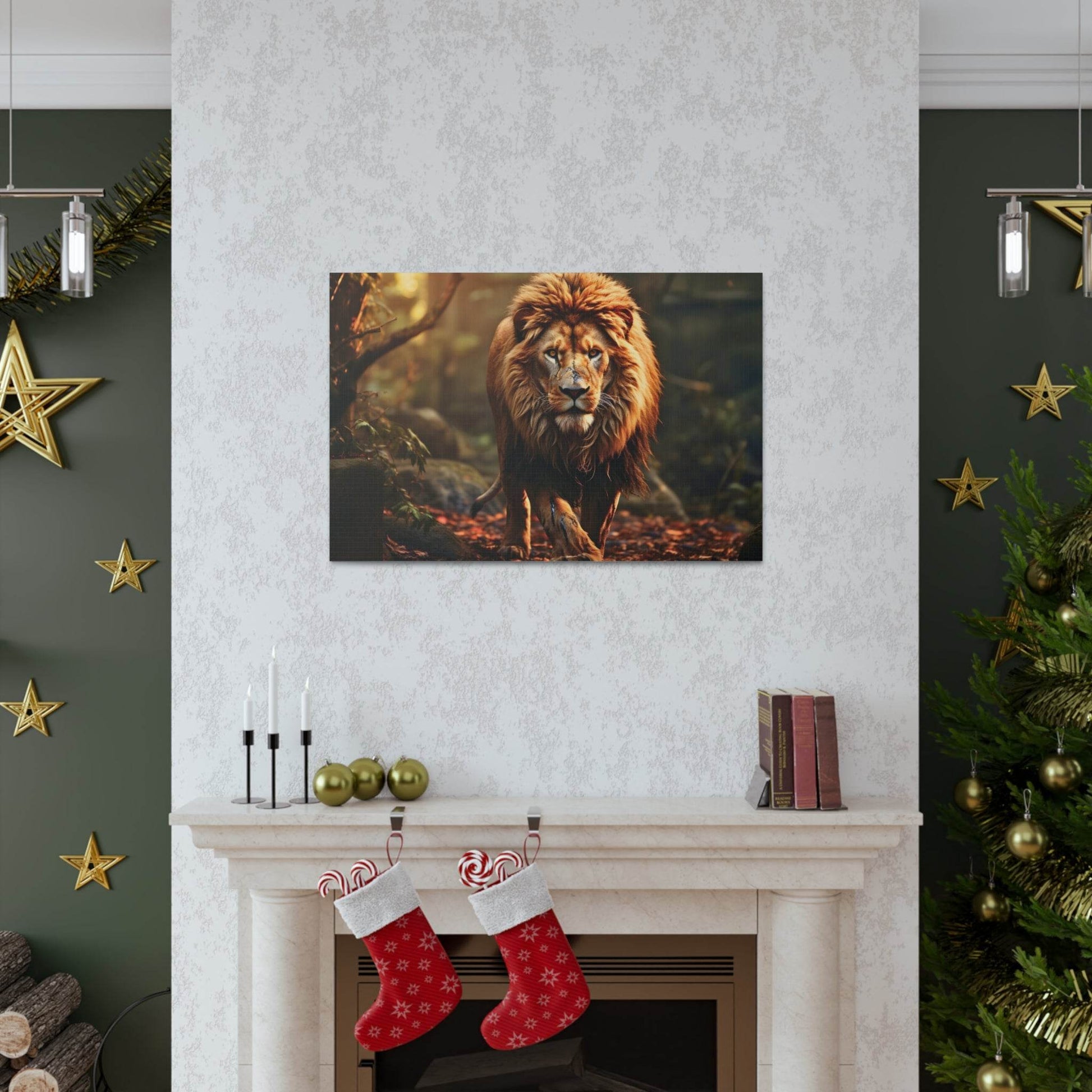 Wounded Lion In Nature Art Canvas Gallery Wraps Lion Print Large Canvas Art Animal Wall Art minimalist Wall Art Lover Gift - Giftsmojo