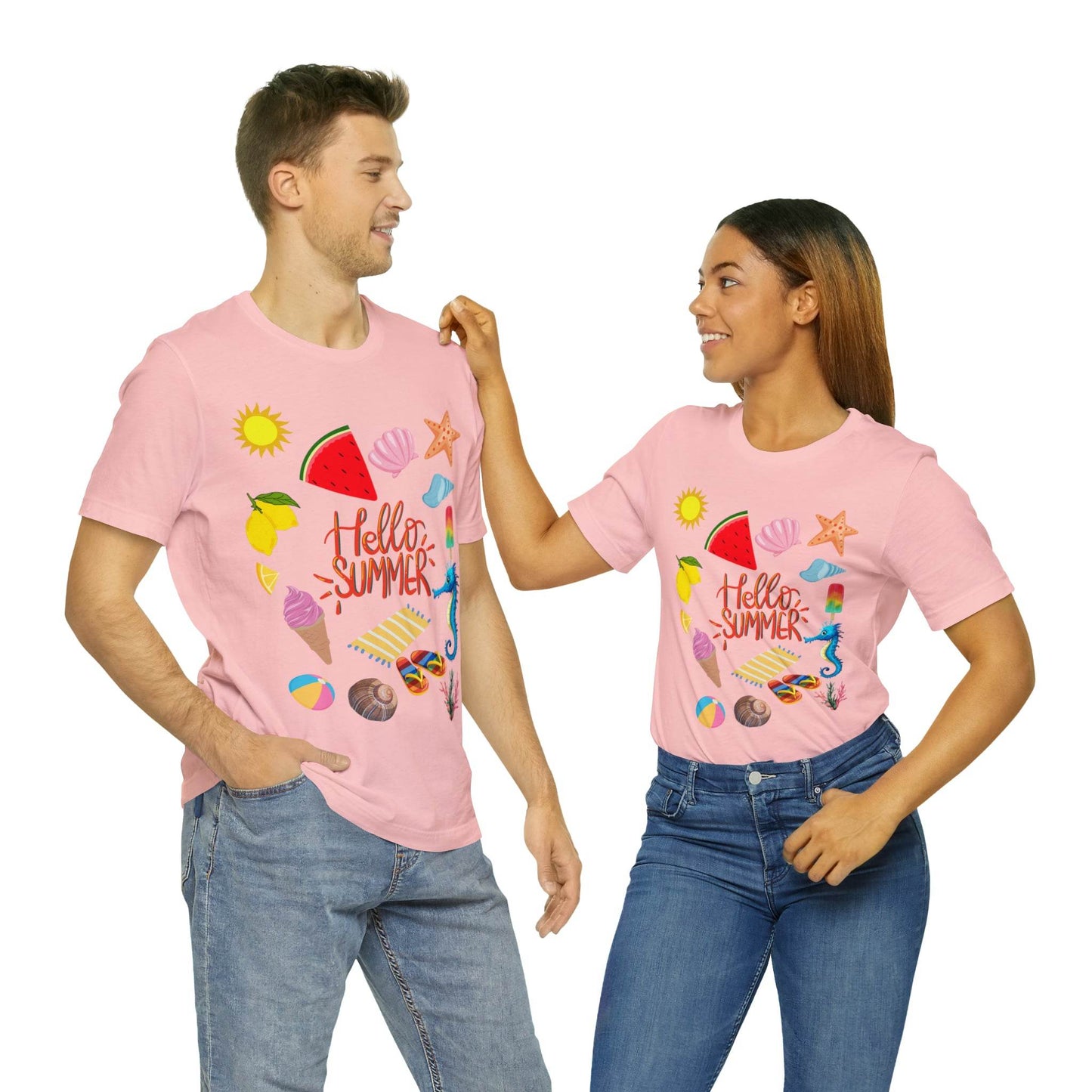 Hello Summer shirt, Summer shirts for women and men, Summer Casual Top Tee - Giftsmojo