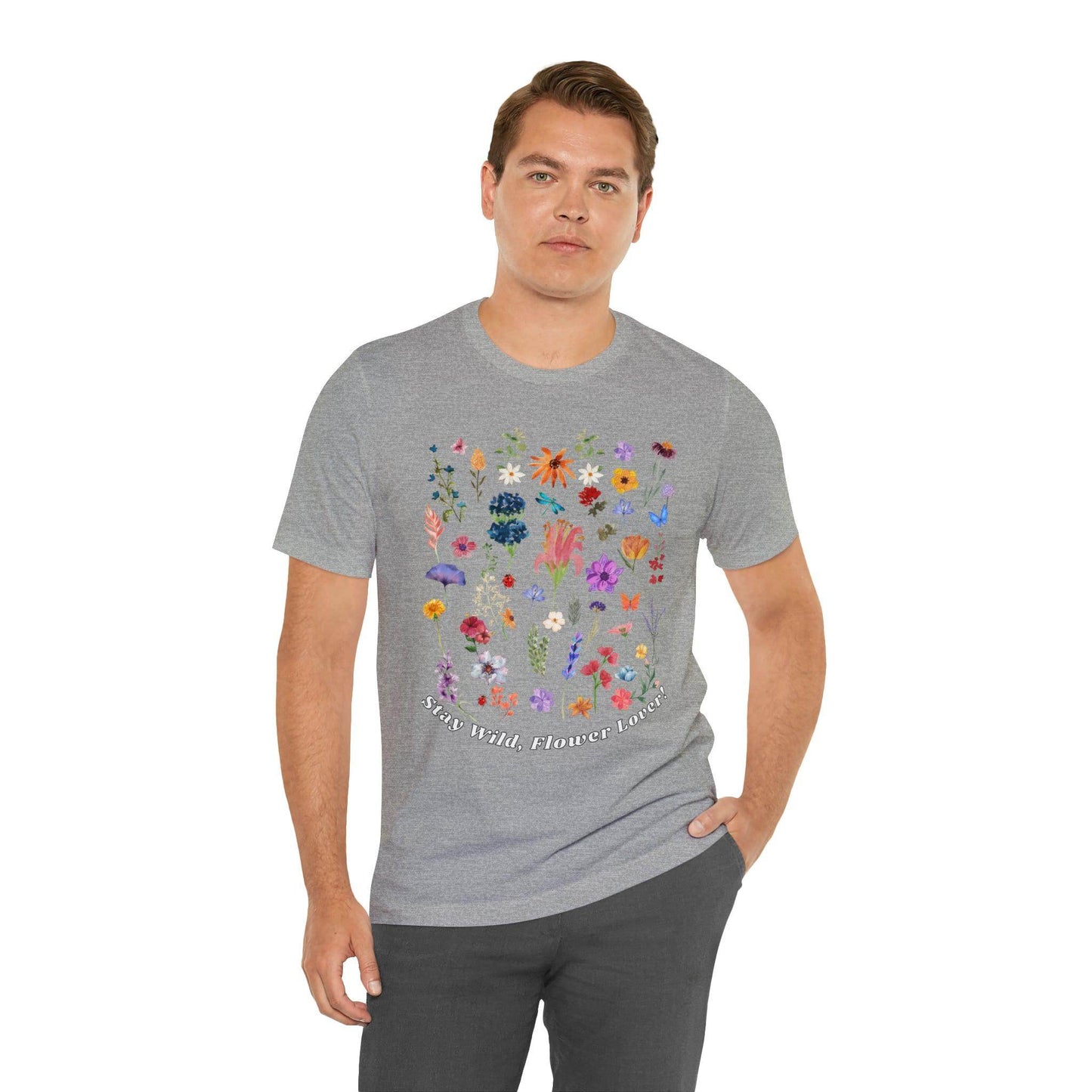 Wildflower Tshirt Flowers Shirt Floral Tshirt Flower Shirt Gift for Women - Ladies Shirts Best Friend Gift, Plant Mom Stay Wild flower lover - Giftsmojo