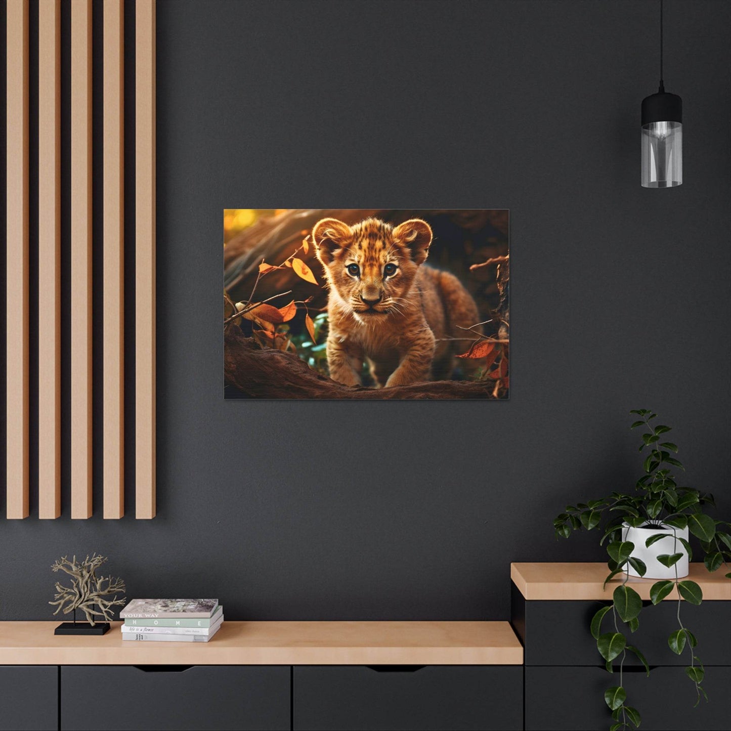 Baby Lion Cub Print Animal Nature Art Safari Nursery Canvas Gallery Wraps Baby Lion Print Large Canvas Art Animal Wall Art Lover Gift - Giftsmojo