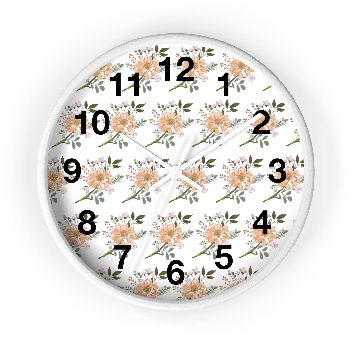 Flower wall clock, Wall clock. Floral Wall Clock, Home decor gift, House Warming gift, unique Gift, Mom gift - Giftsmojo