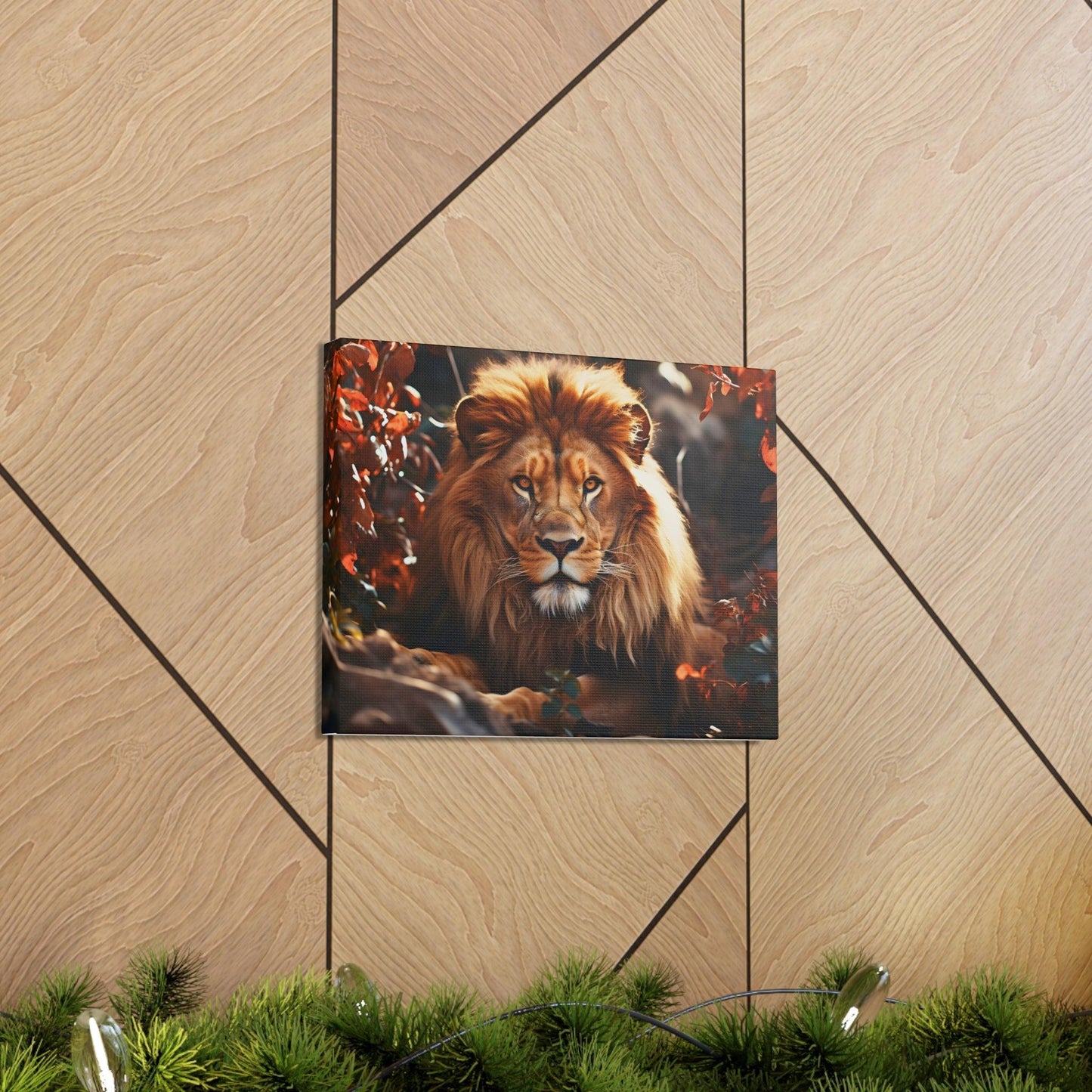 Lion In Nature Art Canvas Gallery Wraps Lion Print Large Canvas Art Animal Wall Art minimalist Wall Art Lover Gift