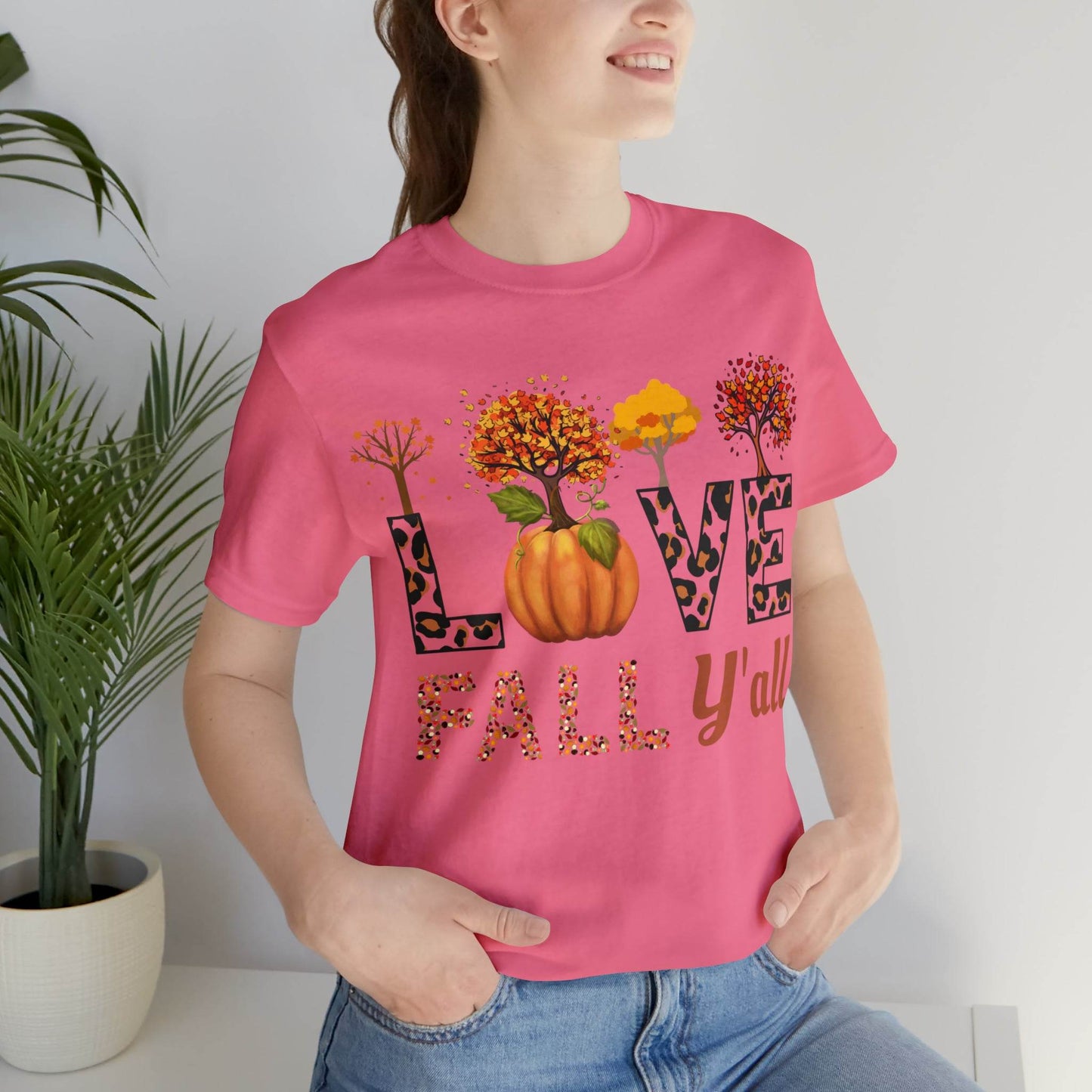 Leopard Print Love Fall Y'all, Fall shirt, Fall lover gift - Giftsmojo