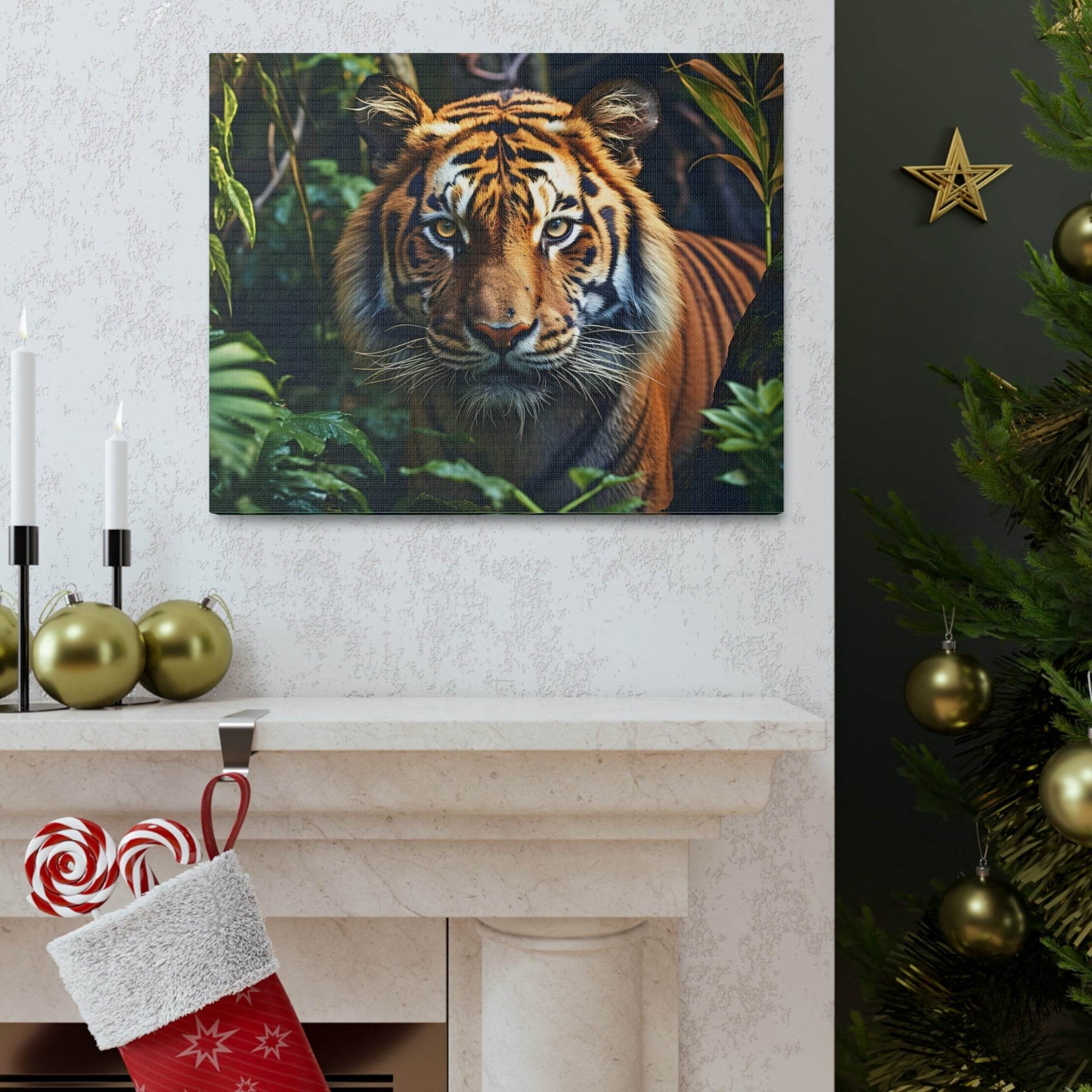 Tiger In Nature Art Canvas Gallery Wraps Tiger Print Large Canvas Art Animal Wall Art minimalist Wall Art Lover Gift - Giftsmojo