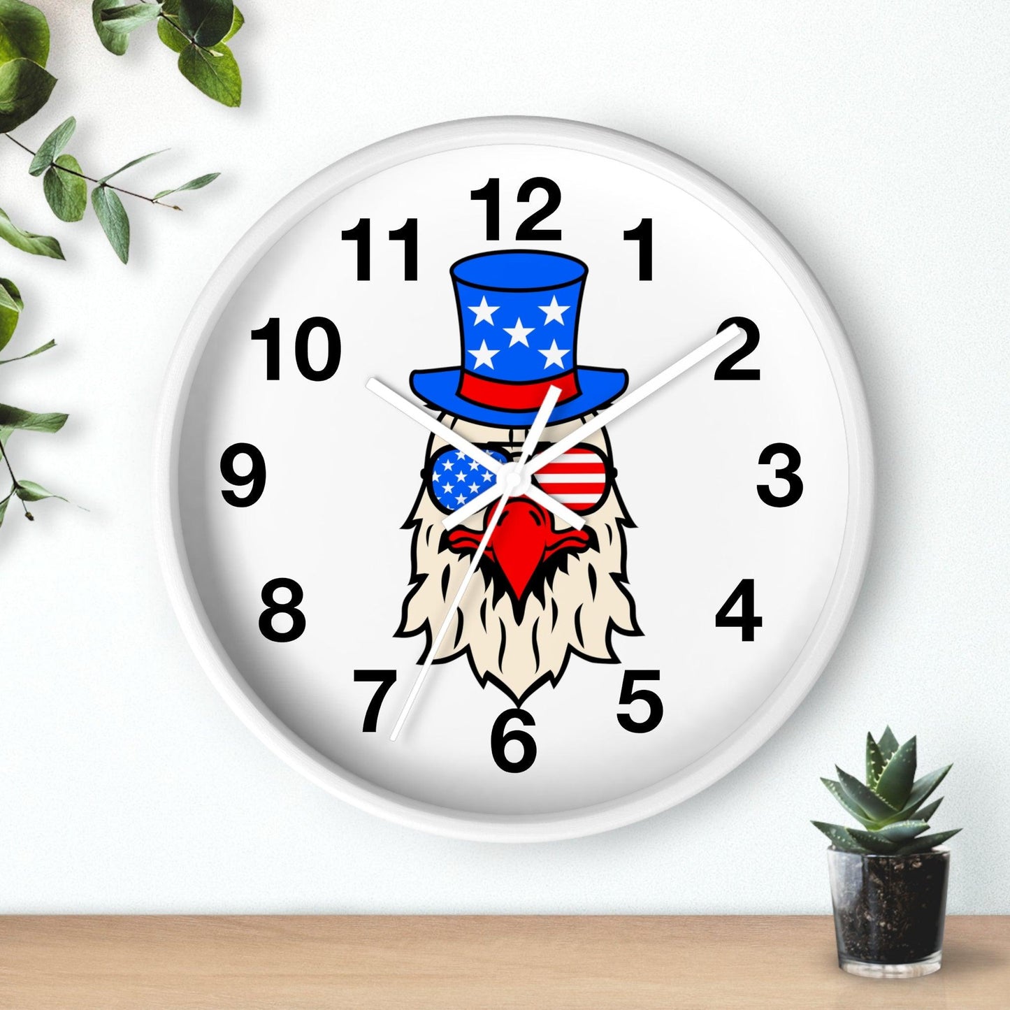 Funny USA Flag Wall Clock, Home decor gift, House Warming gift, New Home Gift, Patriotic gift