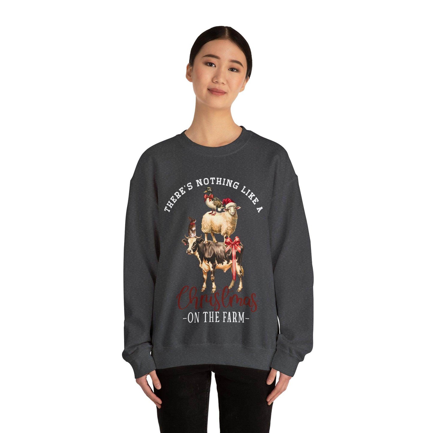 There's Nothing Like Christmas On The Farm Christmas Sweatshirt Farm Christmas Farm Sweatshirt Christmas Sweater Trendy Christmas Shirt Farmers - Giftsmojo