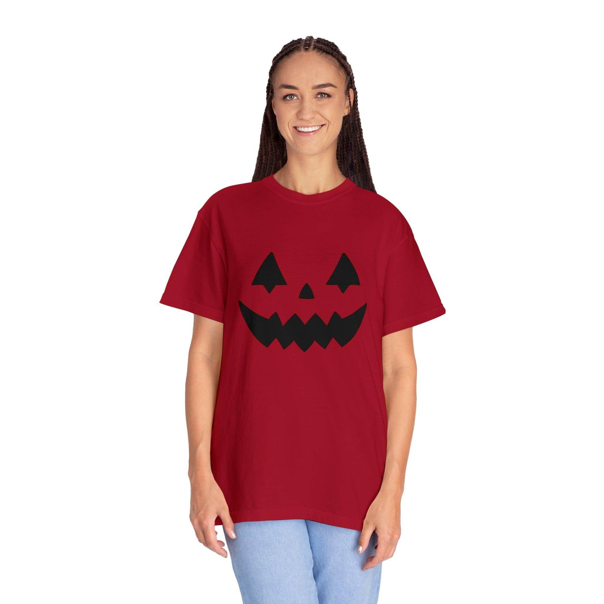 Cute Pumpkin Face Shirt Retro Halloween Tshirt, Vintage Shirt Halloween Shirt Pumpkin Face Halloween Costume Comfort Colors - Giftsmojo