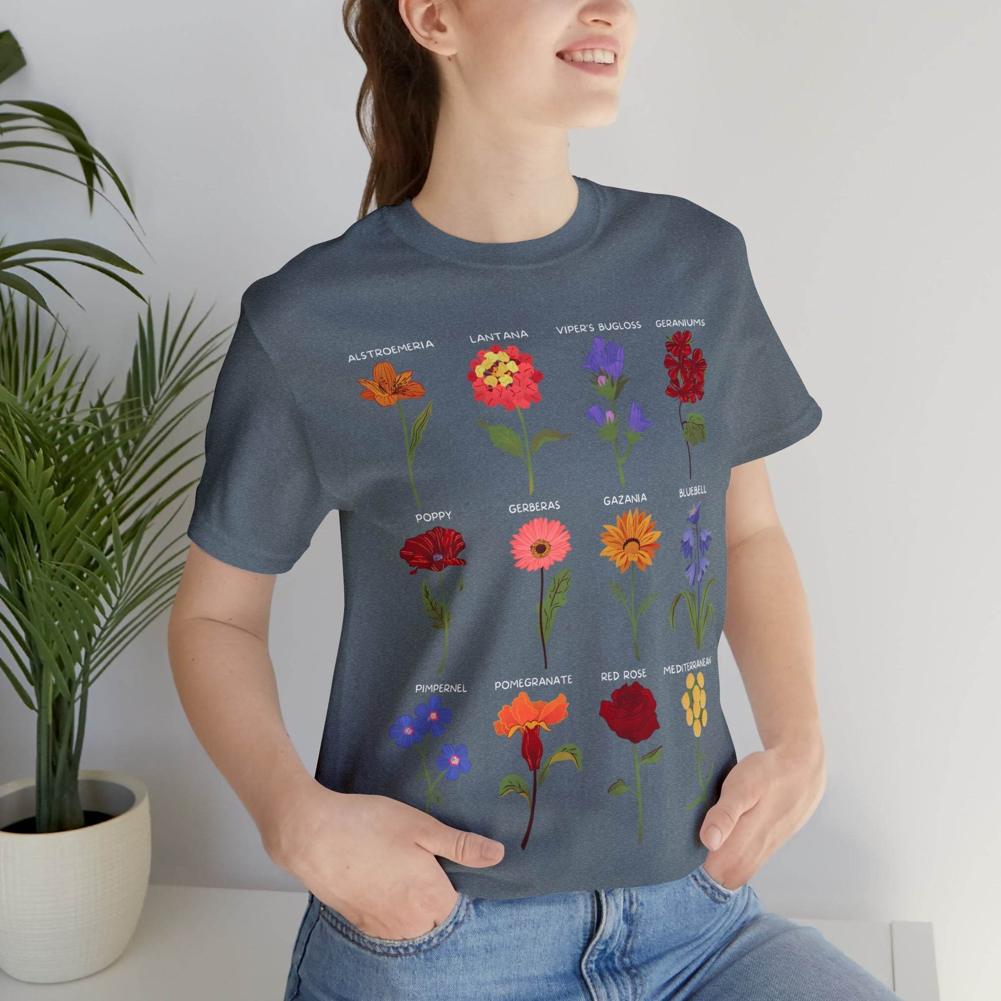Wildflower Tshirt, Flower Shirt, Types of Flowers Shirt, Floral Tshirt, Gift for Women, Ladies Shirts Best Friend Gift, Plant Mom Nature Tee - Giftsmojo