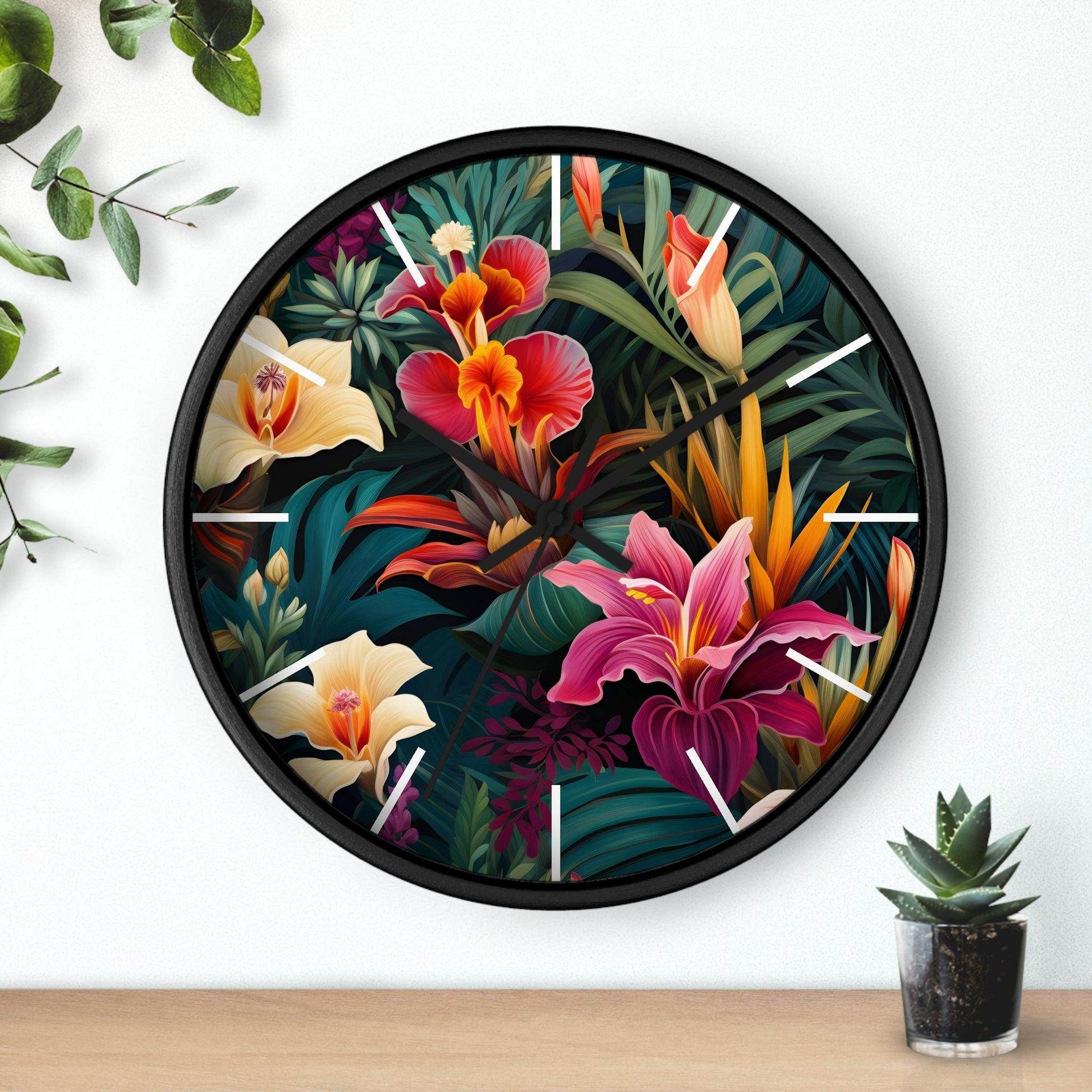 Wild Flower Wall Clock Flower Wall Clocks Home Clock Spring Clock Floral Clock Home Decor - Giftsmojo