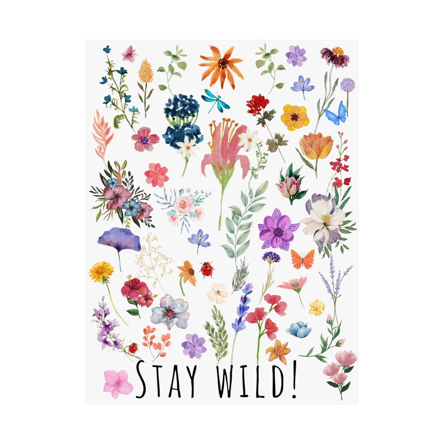 Wildflowers Watercolor Vertical Poster - Giftsmojo