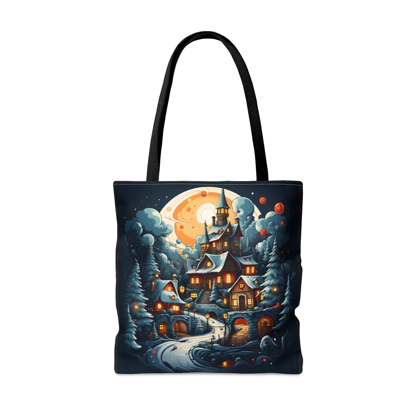 Christmas Bag Cute Christmas Bag - Aesthetic Bag, Christmas Village Bag, Mom Bag Canvas Bag Christmas Tote Bag Gift