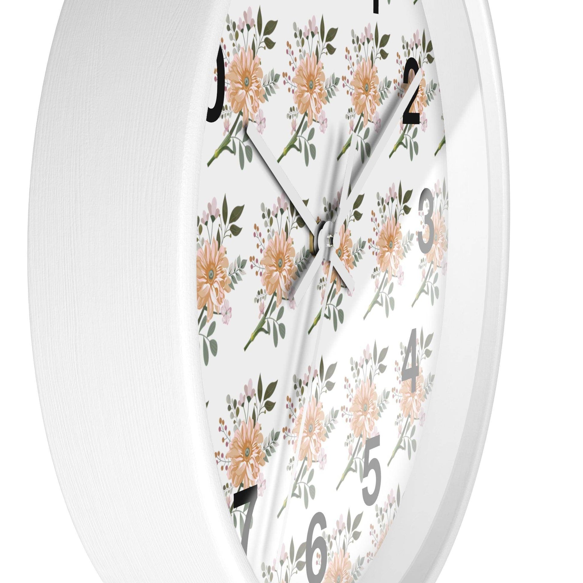 Flower wall clock, Wall clock. Floral Wall Clock, Home decor gift, House Warming gift, unique Gift, Mom gift - Giftsmojo